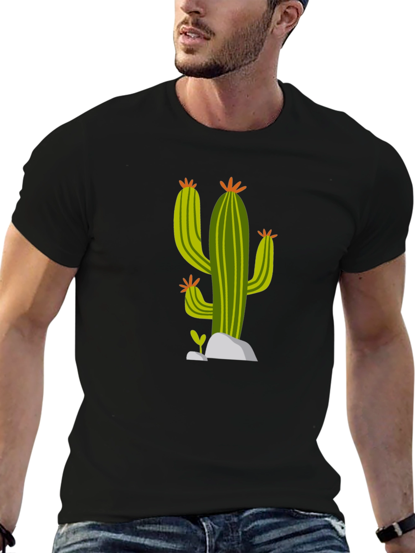 Cactus Graphic Black T-Shirt