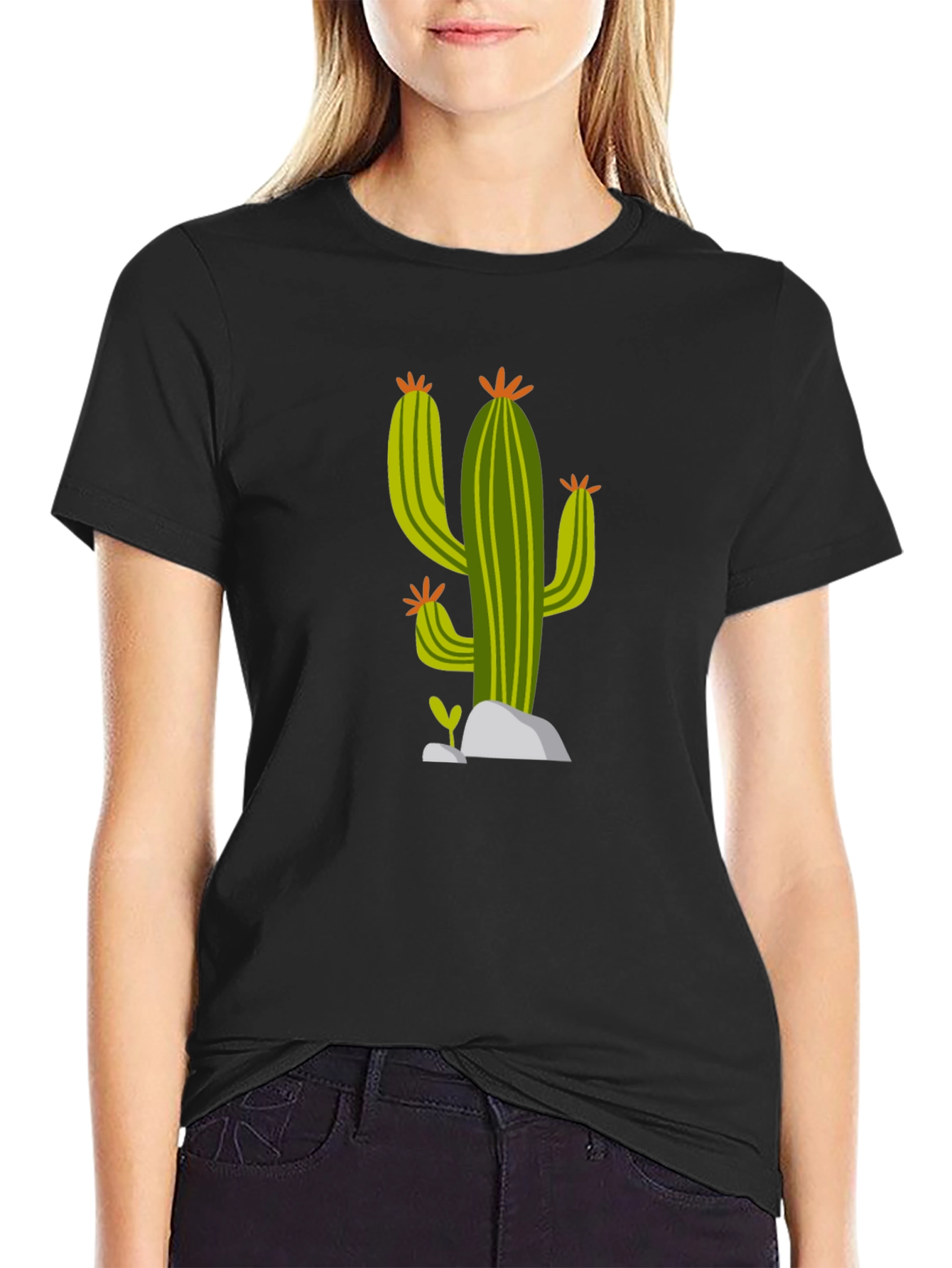 Cactus Graphic Black T-Shirt