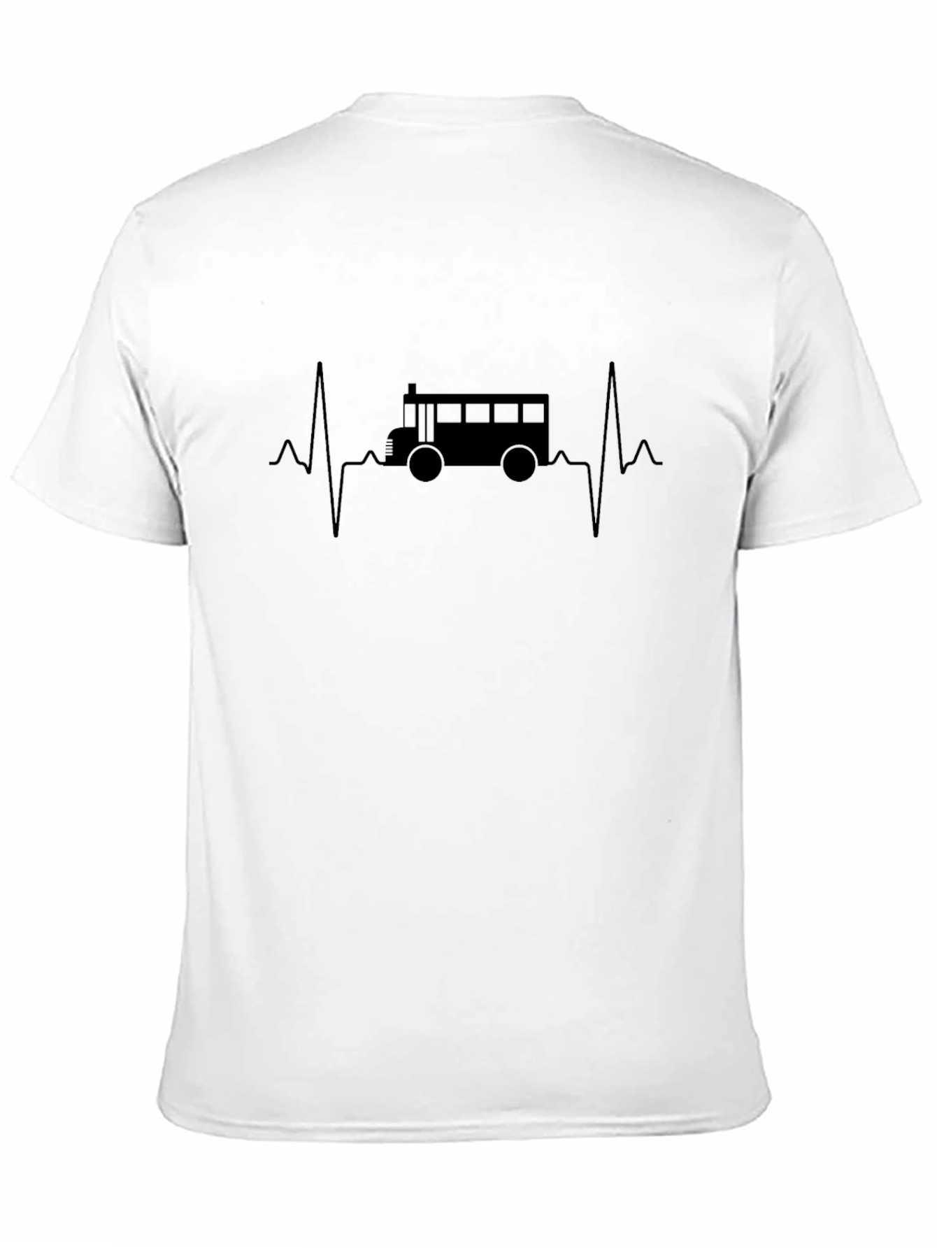 School Bus Heartbeat Graphic T-Shirt