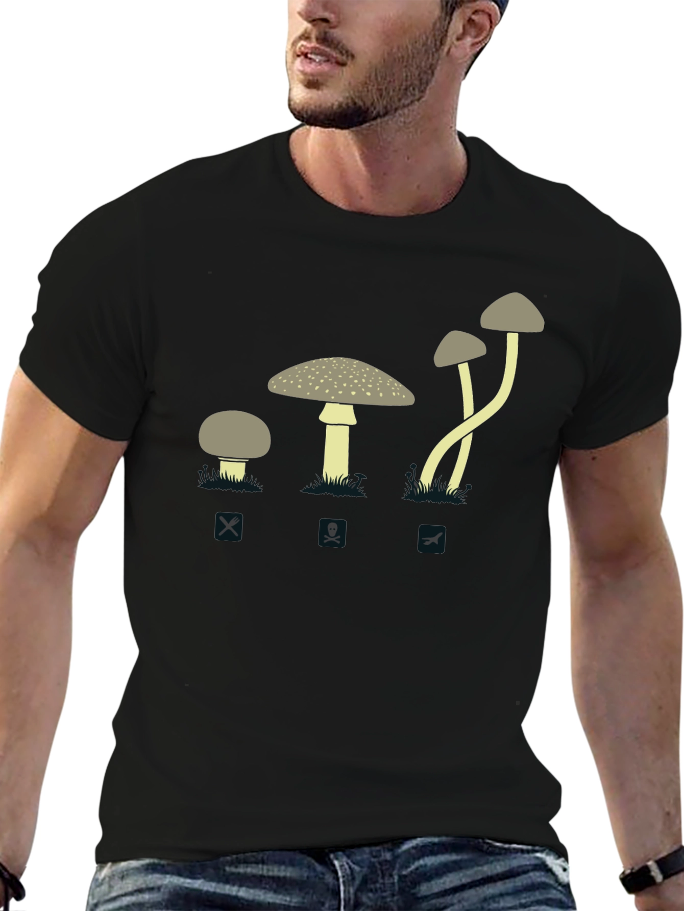 Poisonous Mushroom Graphic Tee - Caution Fun Guy!