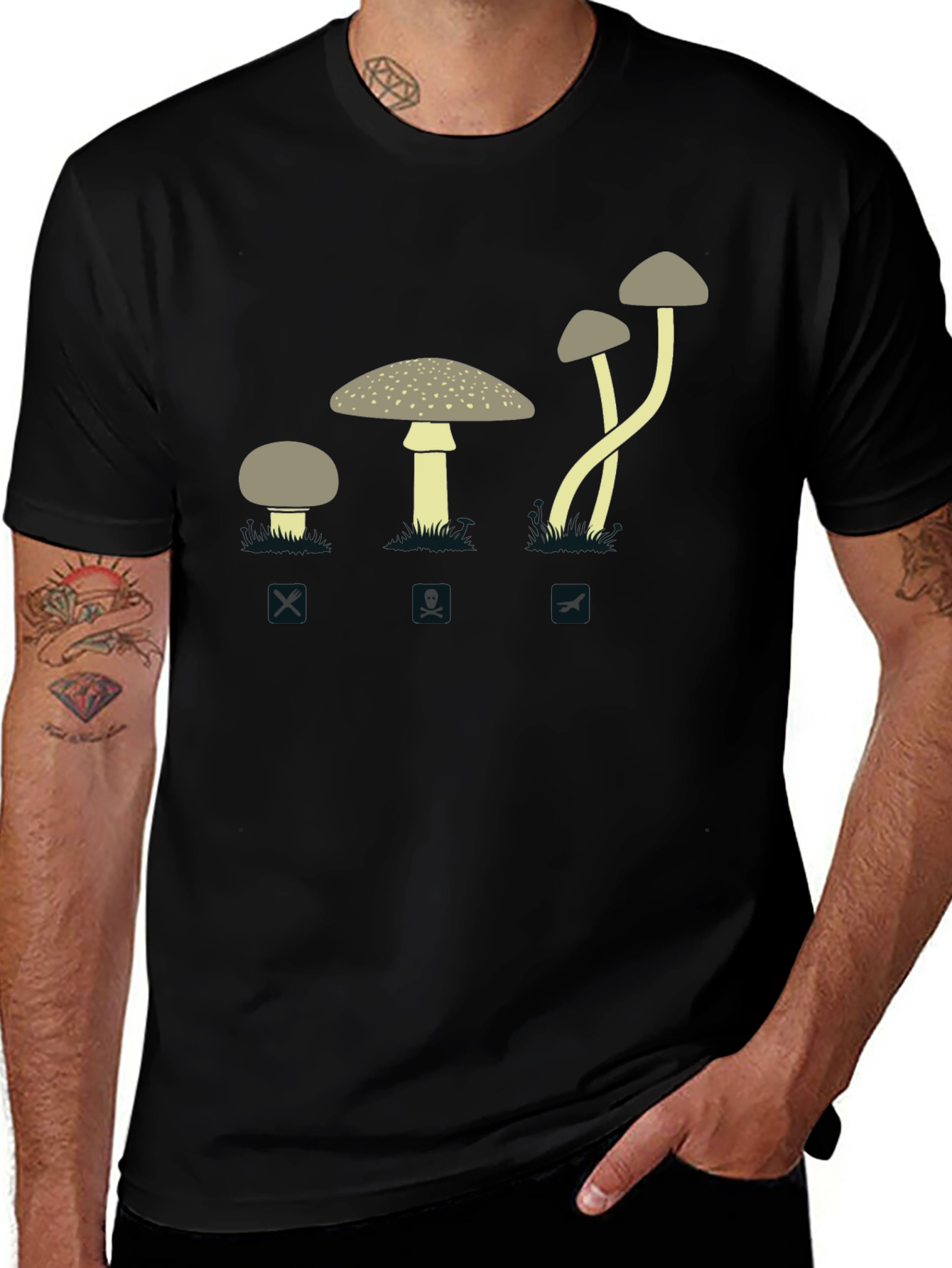 Poisonous Mushroom Graphic Tee - Caution Fun Guy!