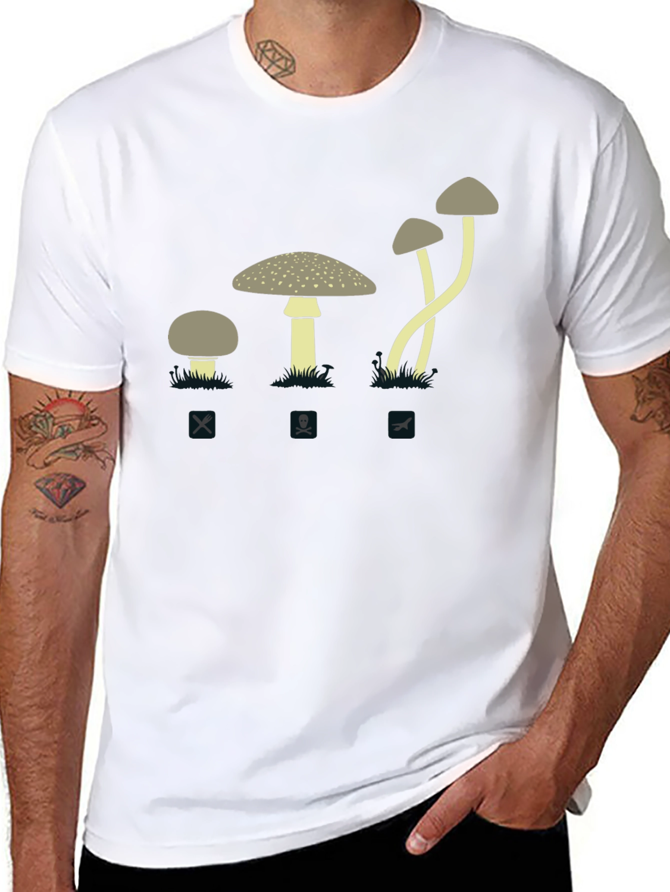 Poisonous Mushroom Graphic Tee - Caution Fun Guy!