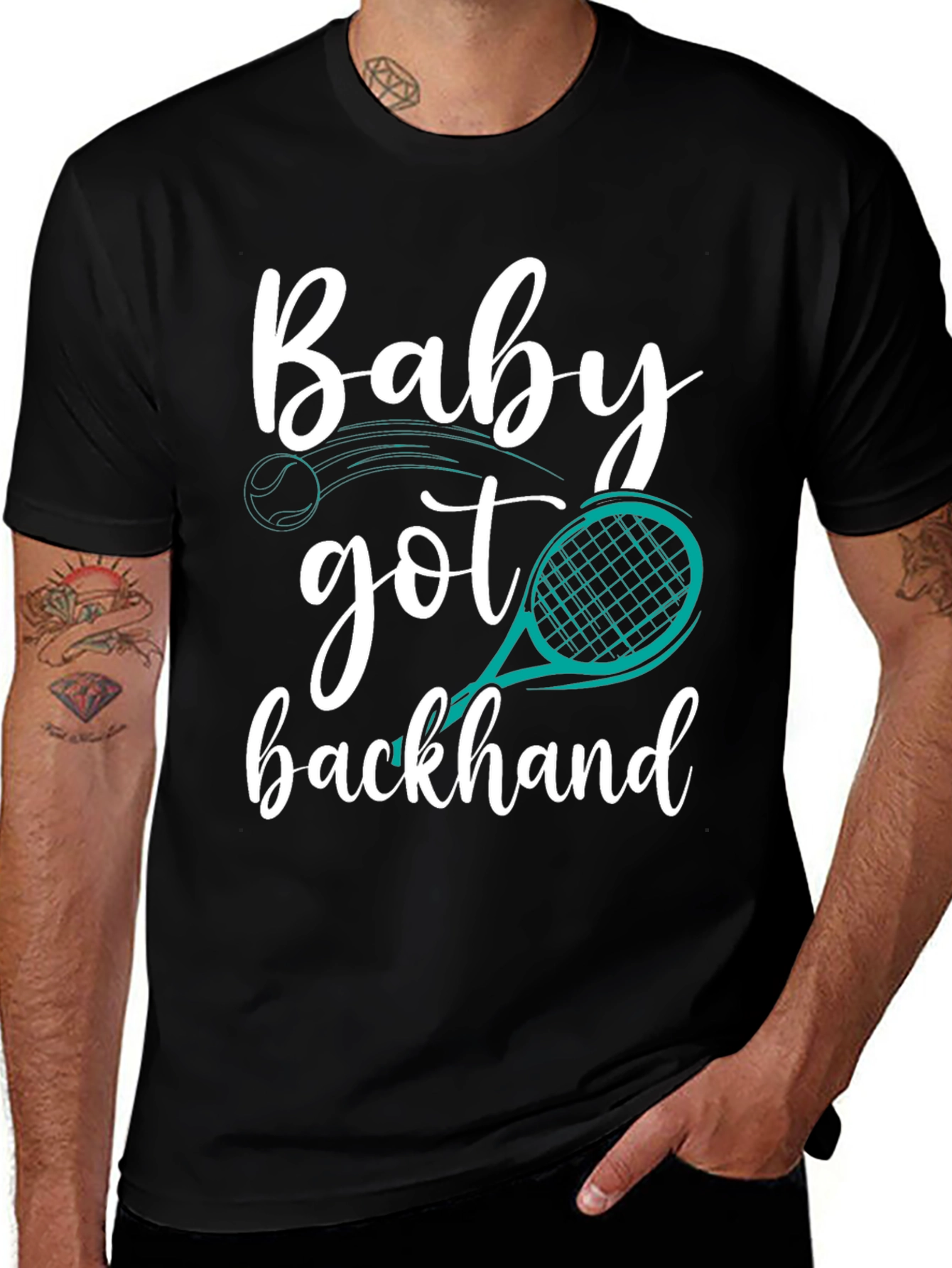 Baby Got Backhand Tennis Graphic T-Shirt