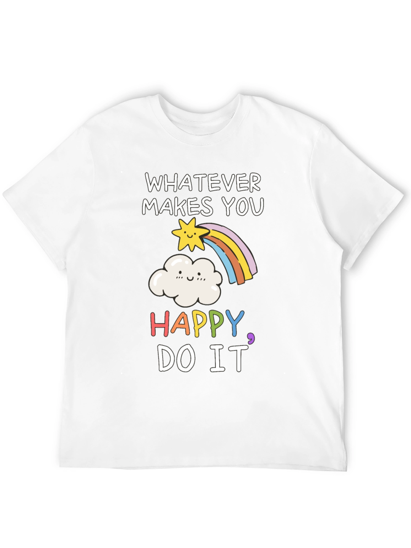 Happy Rainbow Graphic T-Shirt - Inspiring Tee