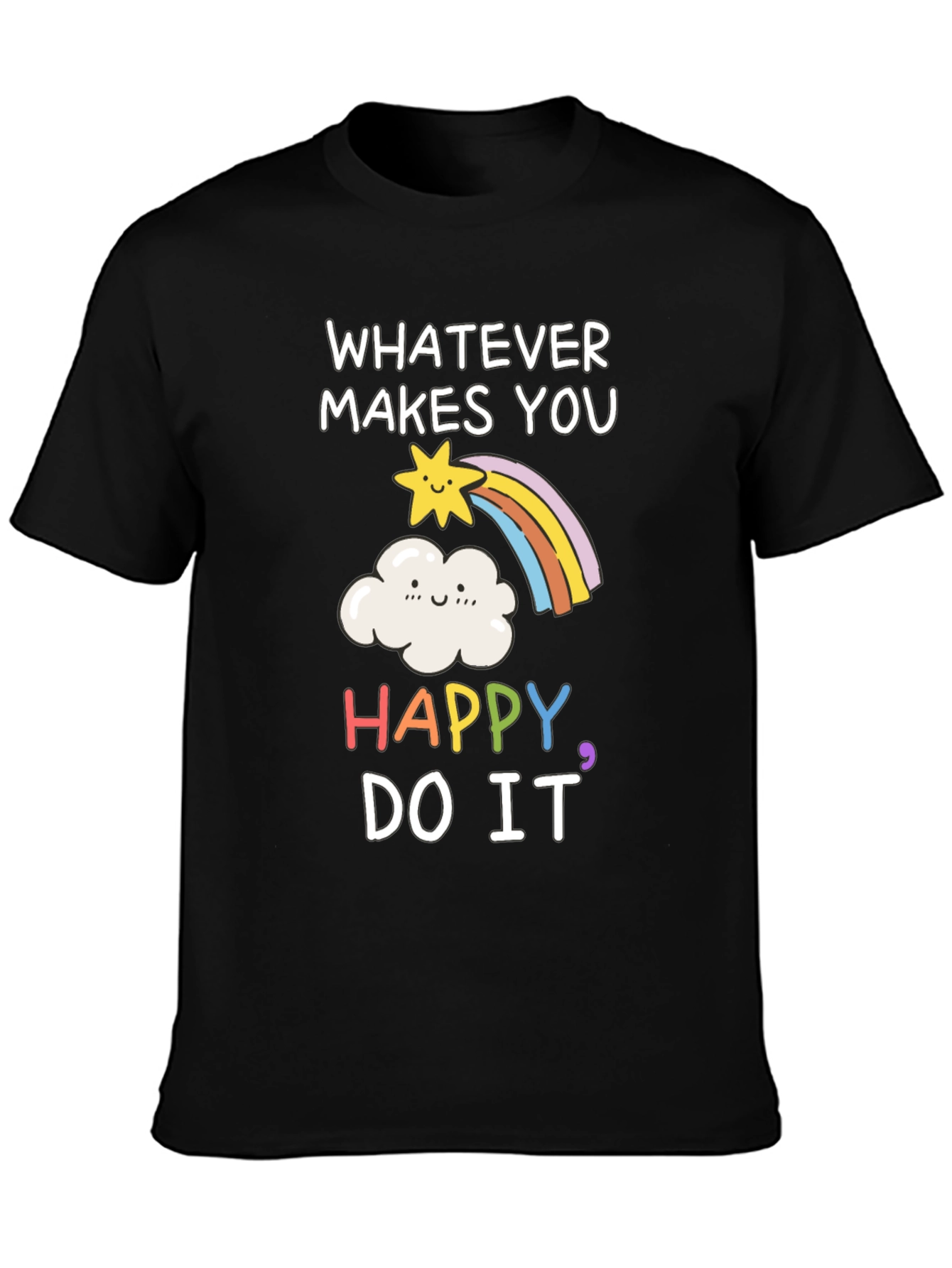Happy Rainbow Graphic T-Shirt - Inspiring Tee