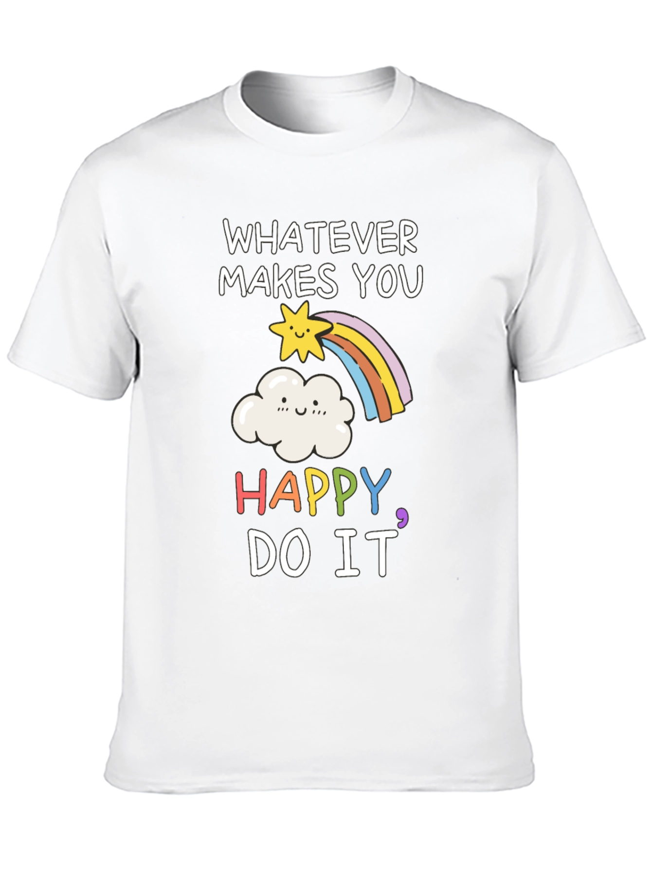 Happy Rainbow Graphic T-Shirt - Inspiring Tee