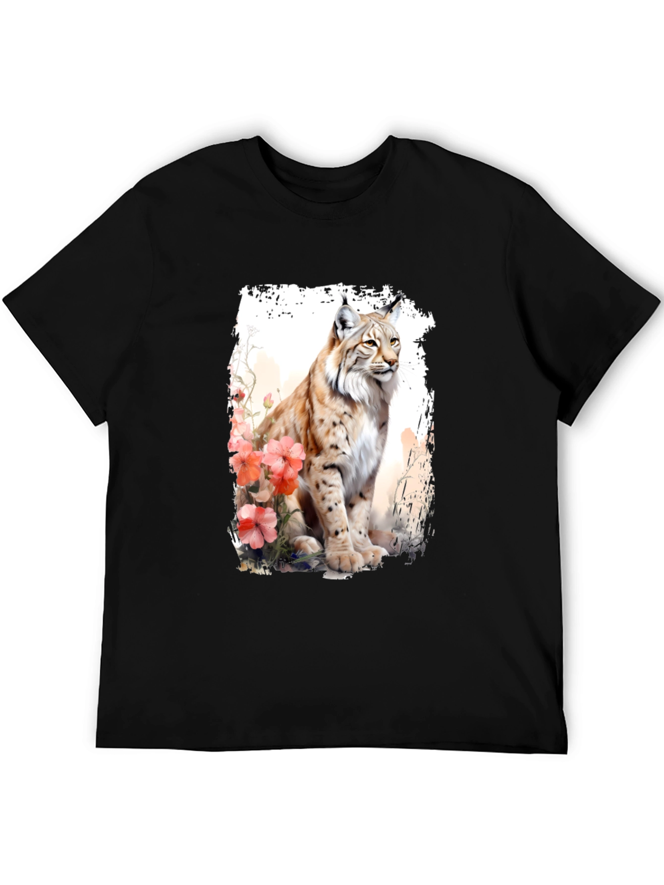 Lynx Floral T-Shirt - Nature Inspired Graphic Tee