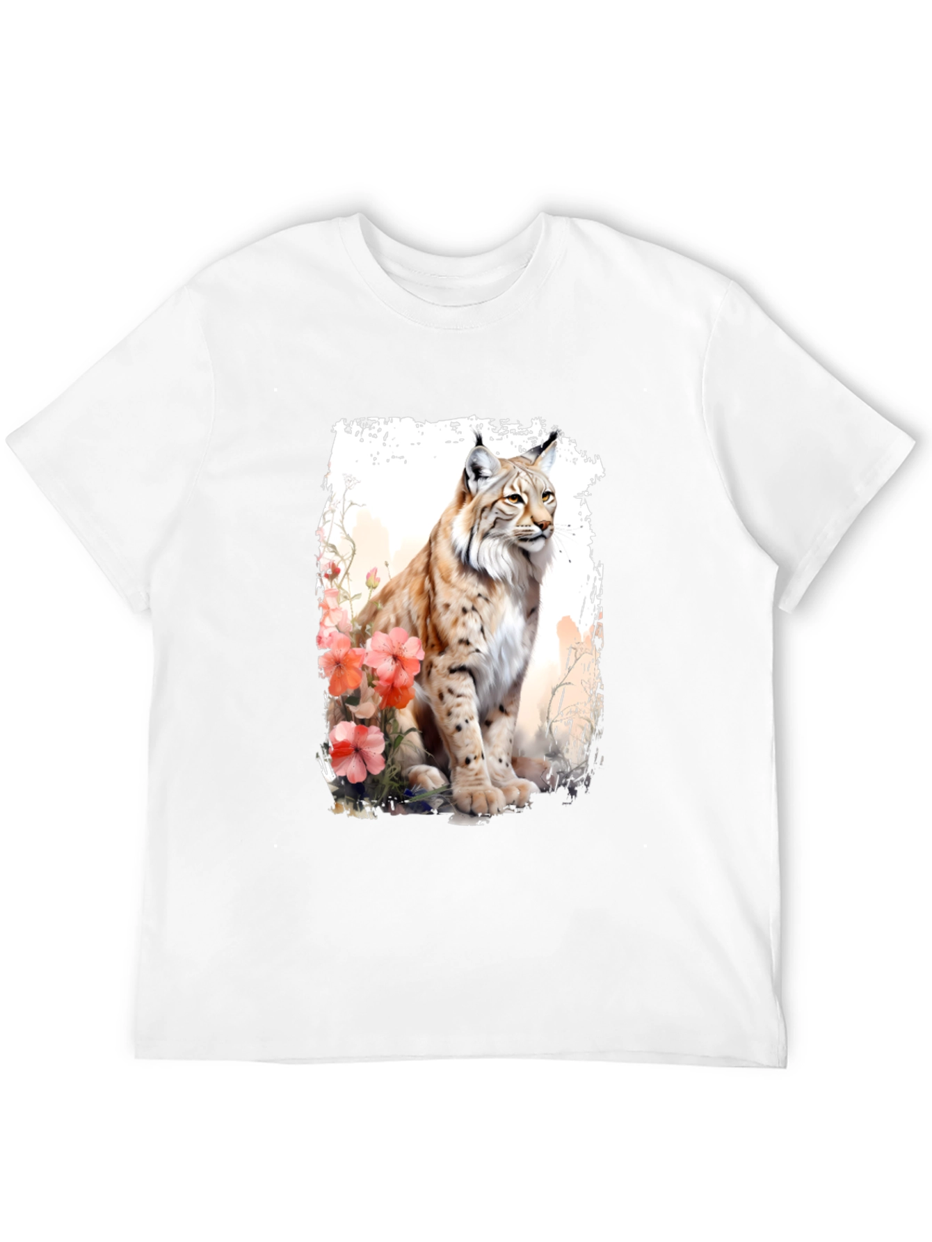 Lynx Floral T-Shirt - Nature Inspired Graphic Tee