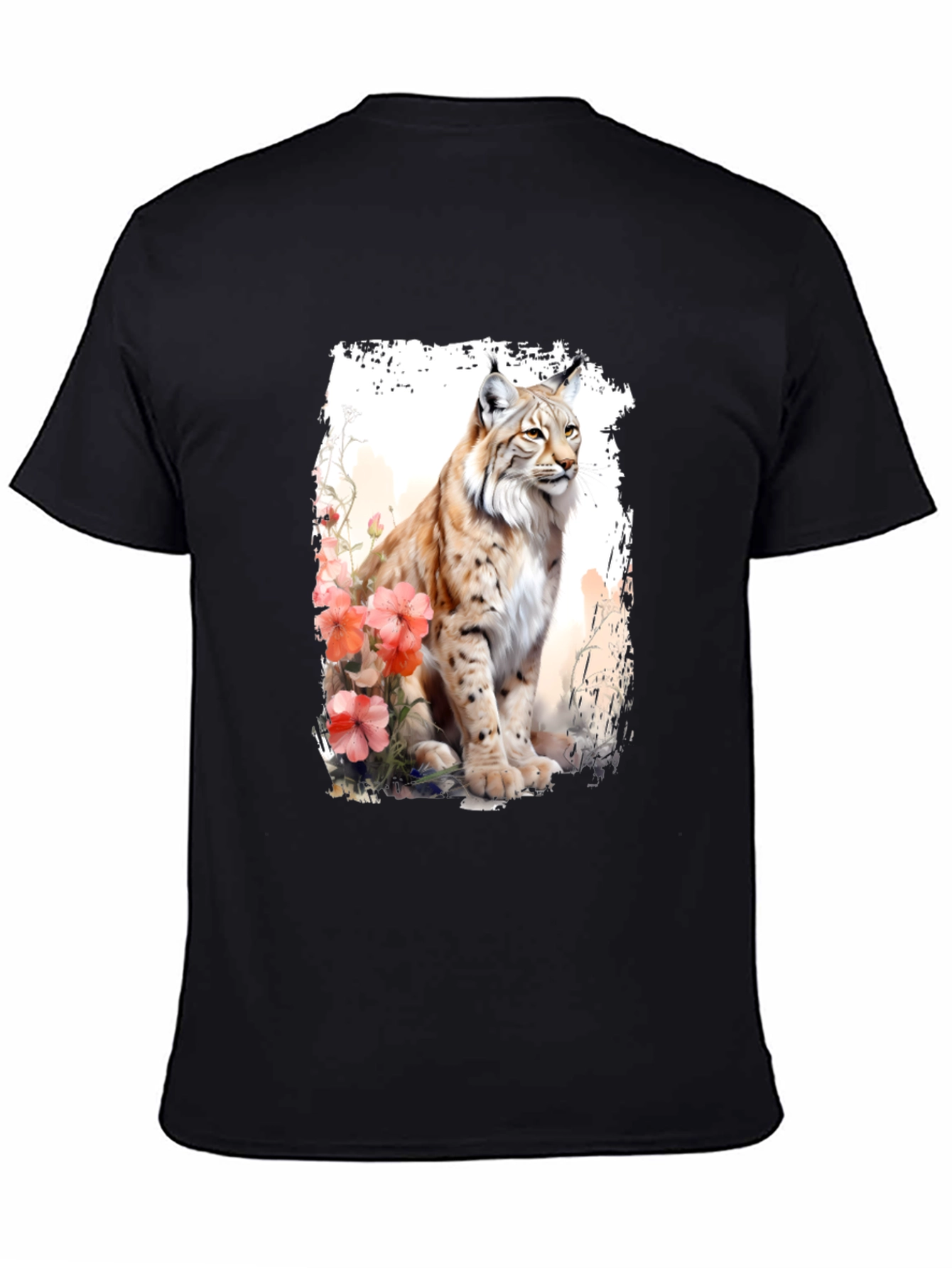Lynx Floral T-Shirt - Nature Inspired Graphic Tee