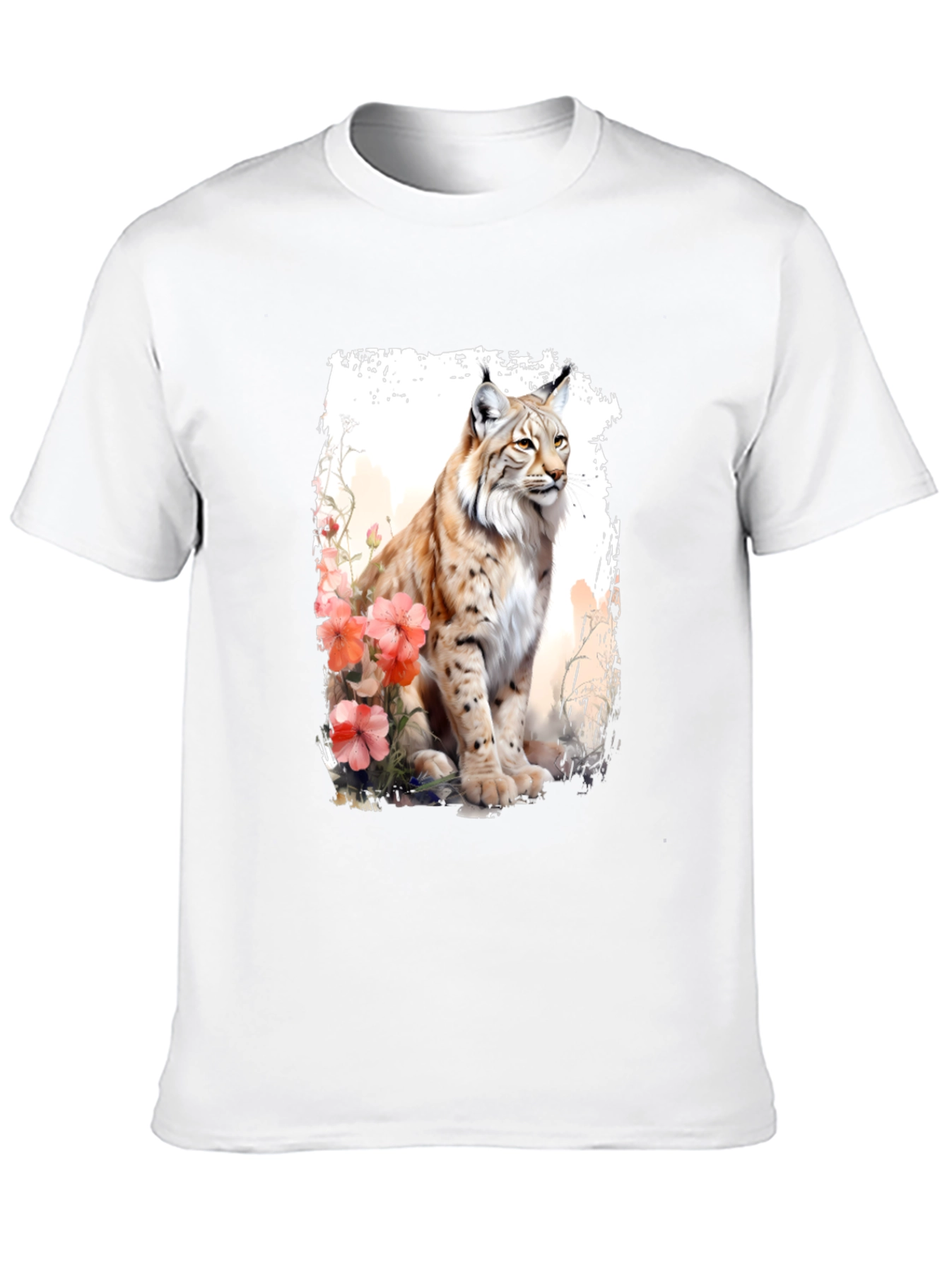 Lynx Floral T-Shirt - Nature Inspired Graphic Tee