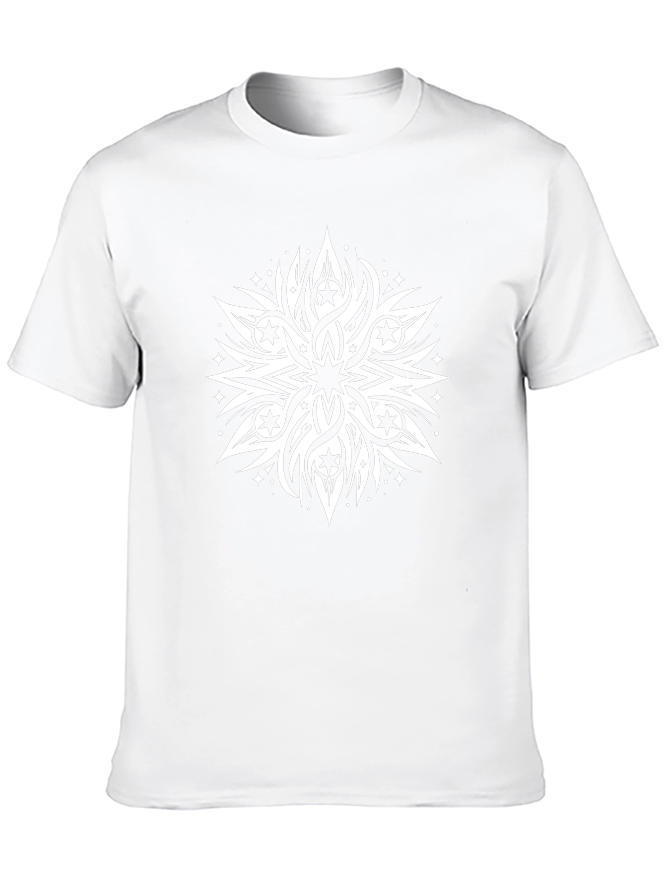 Black T-Shirt with White Starburst Design