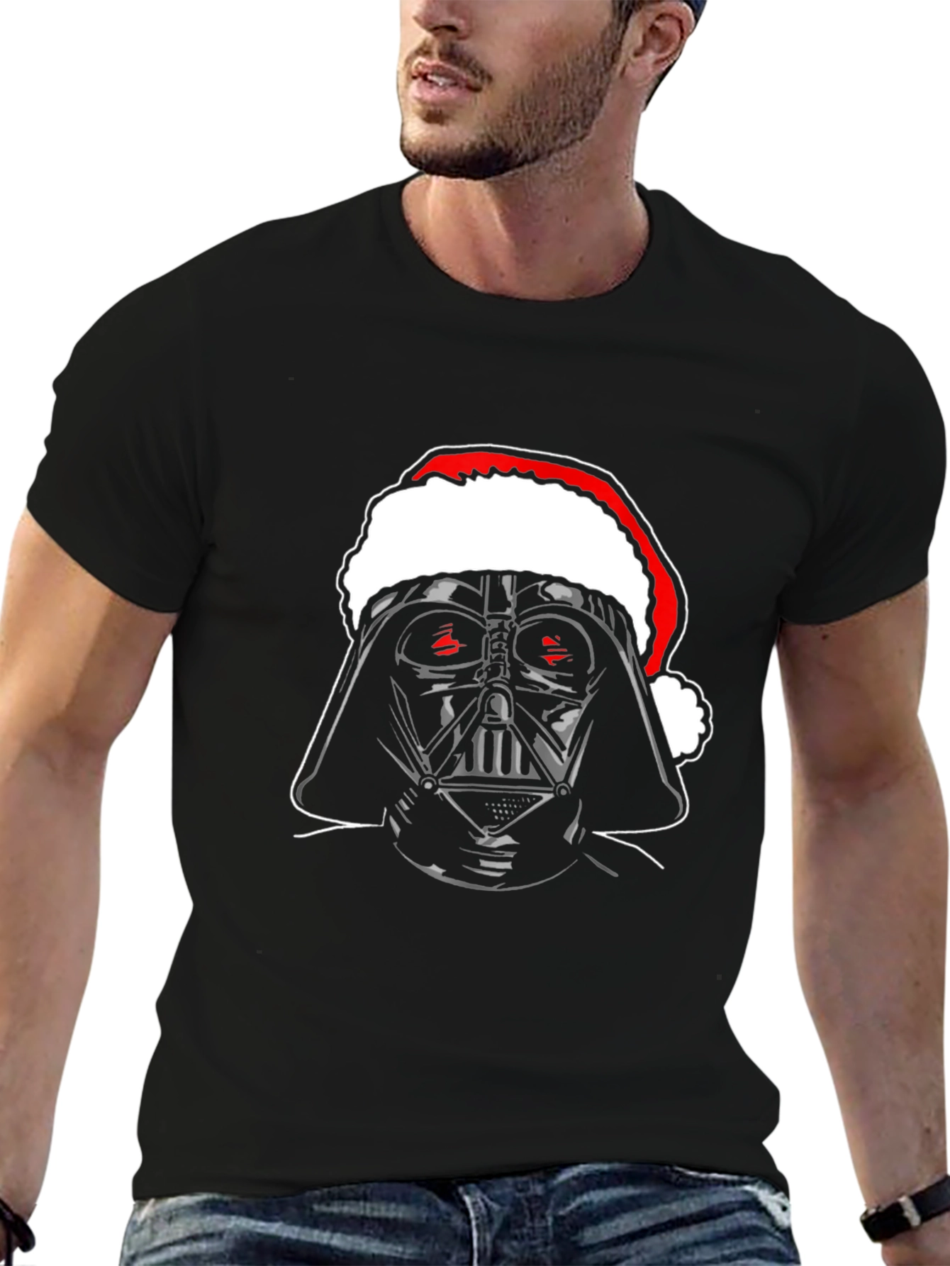 Darth Vader Santa Hat Graphic Tee