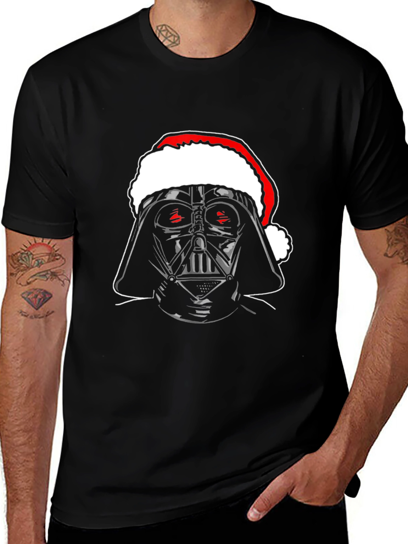 Darth Vader Santa Hat Graphic Tee