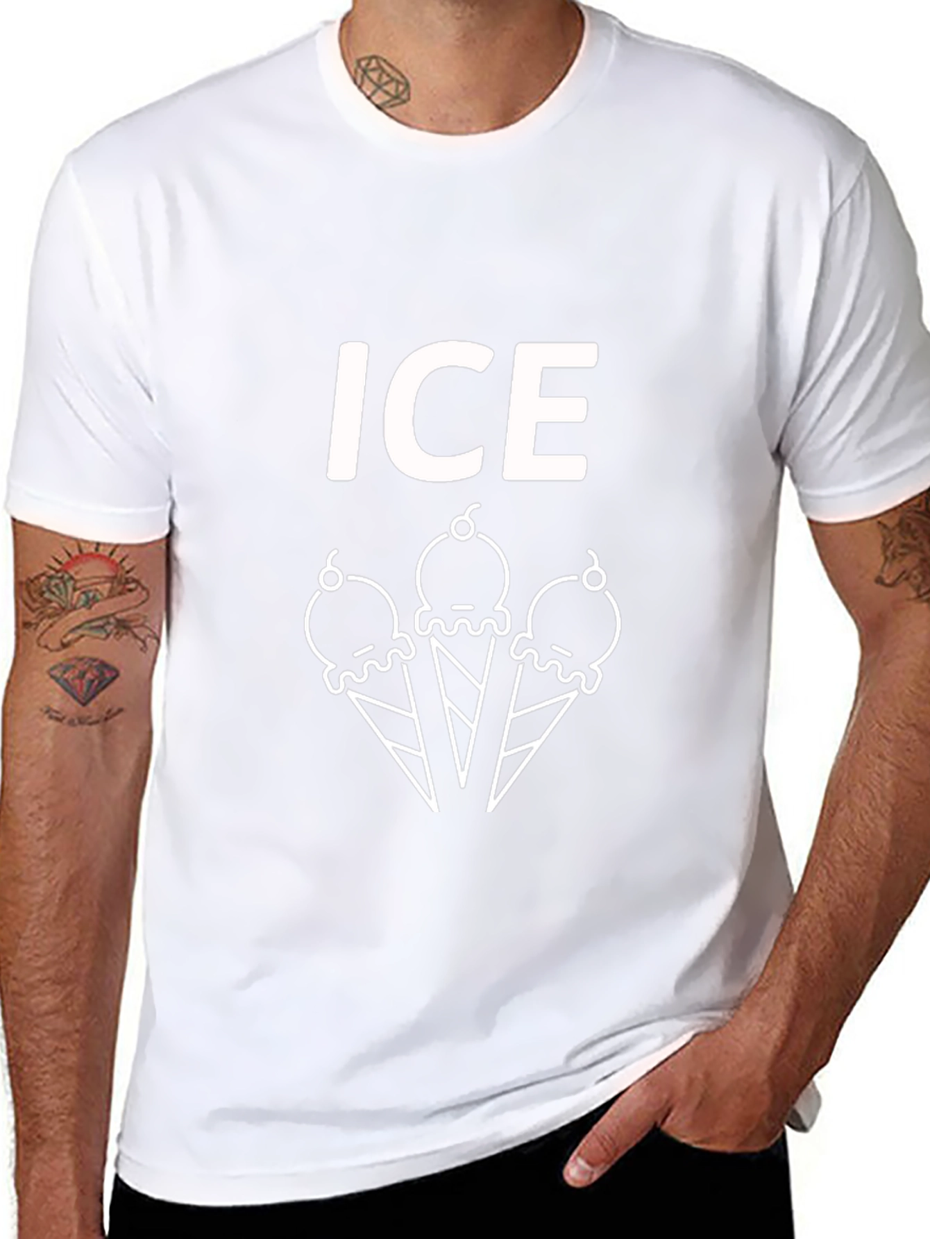 Ice Cream Graphic Tee - Black
