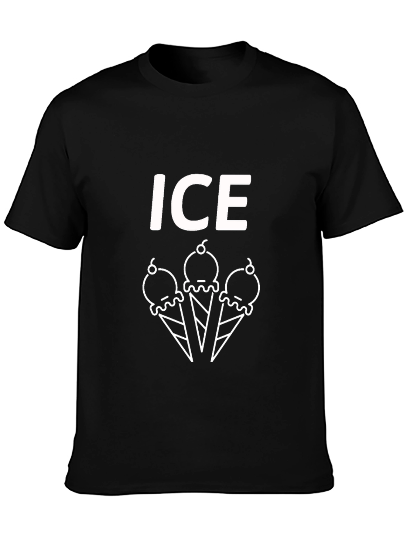 Ice Cream Graphic Tee - Black