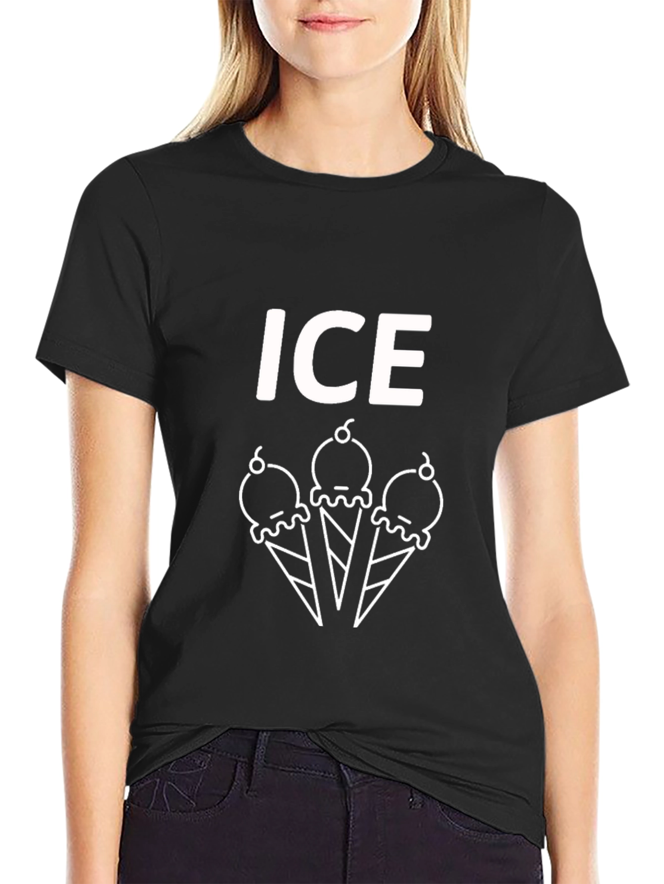 Ice Cream Graphic Tee - Black