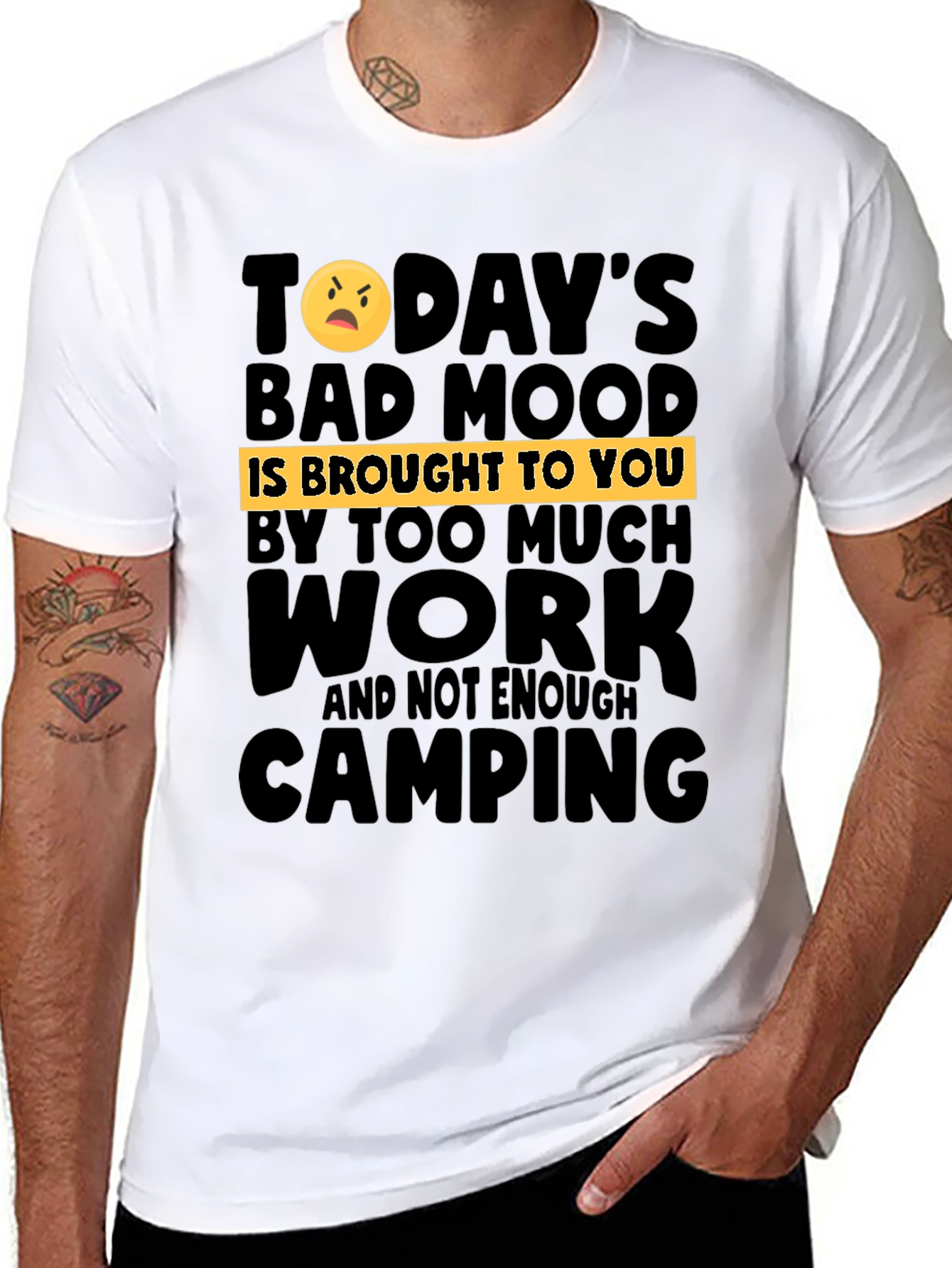 Humorous Camping & Work T-Shirt