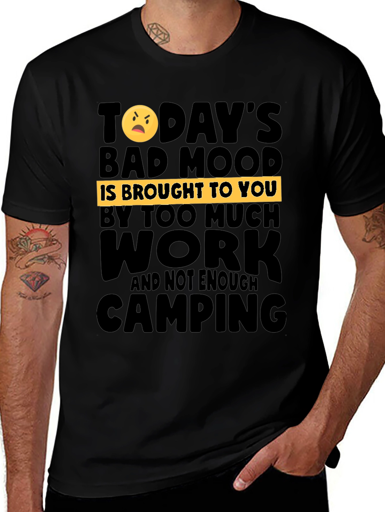 Humorous Camping & Work T-Shirt