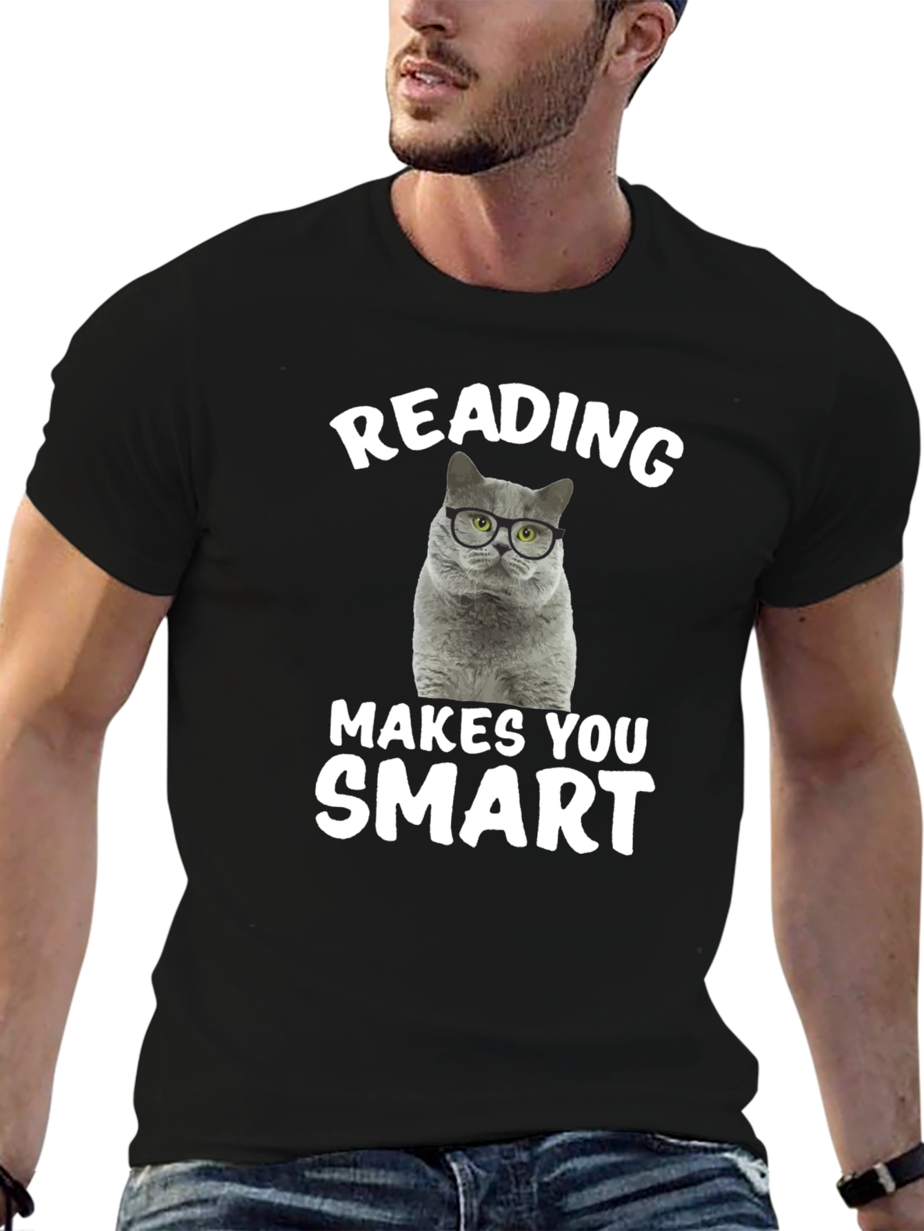 Reading Cat T-Shirt: Makes You Smart!