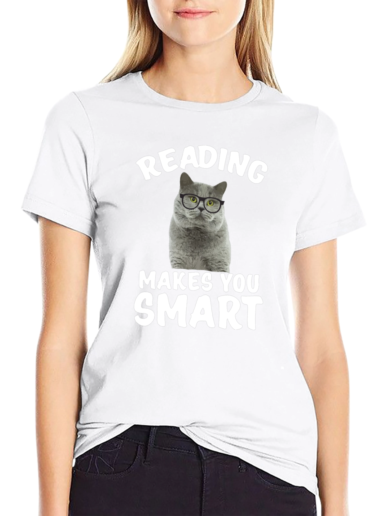 Reading Cat T-Shirt: Makes You Smart!