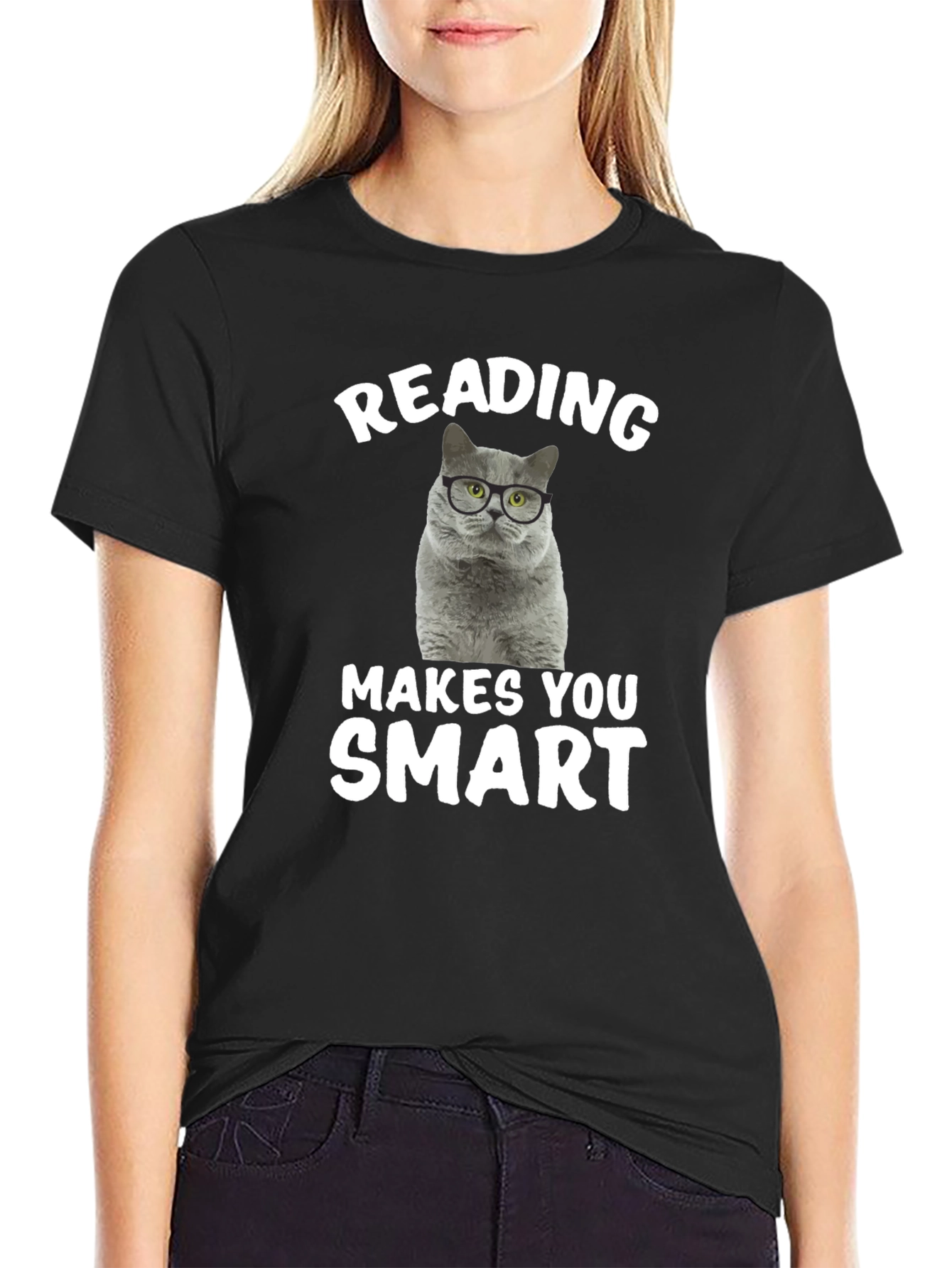 Reading Cat T-Shirt: Makes You Smart!