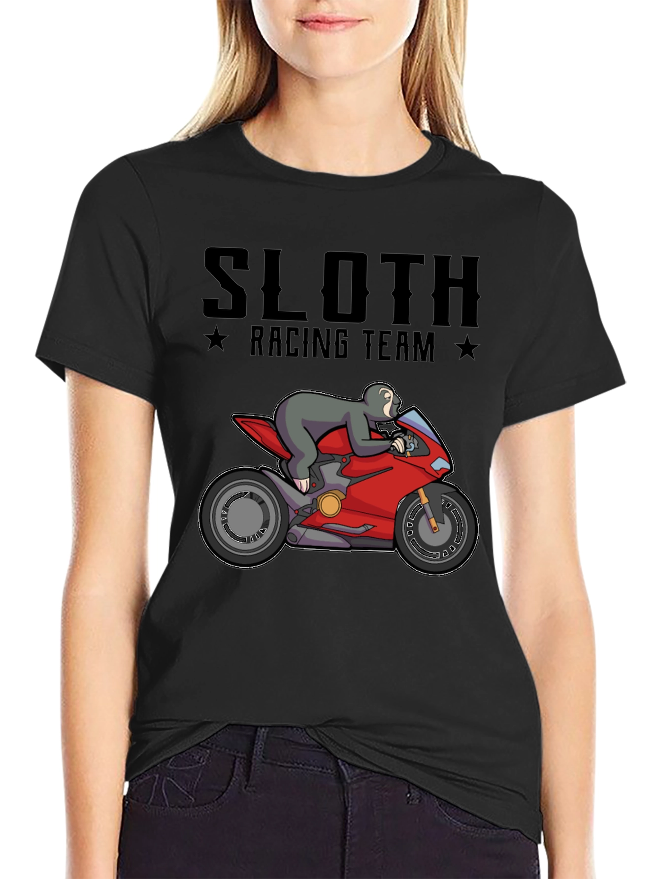 Sloth Racing Team T-Shirt - Funny Motorbike Tee