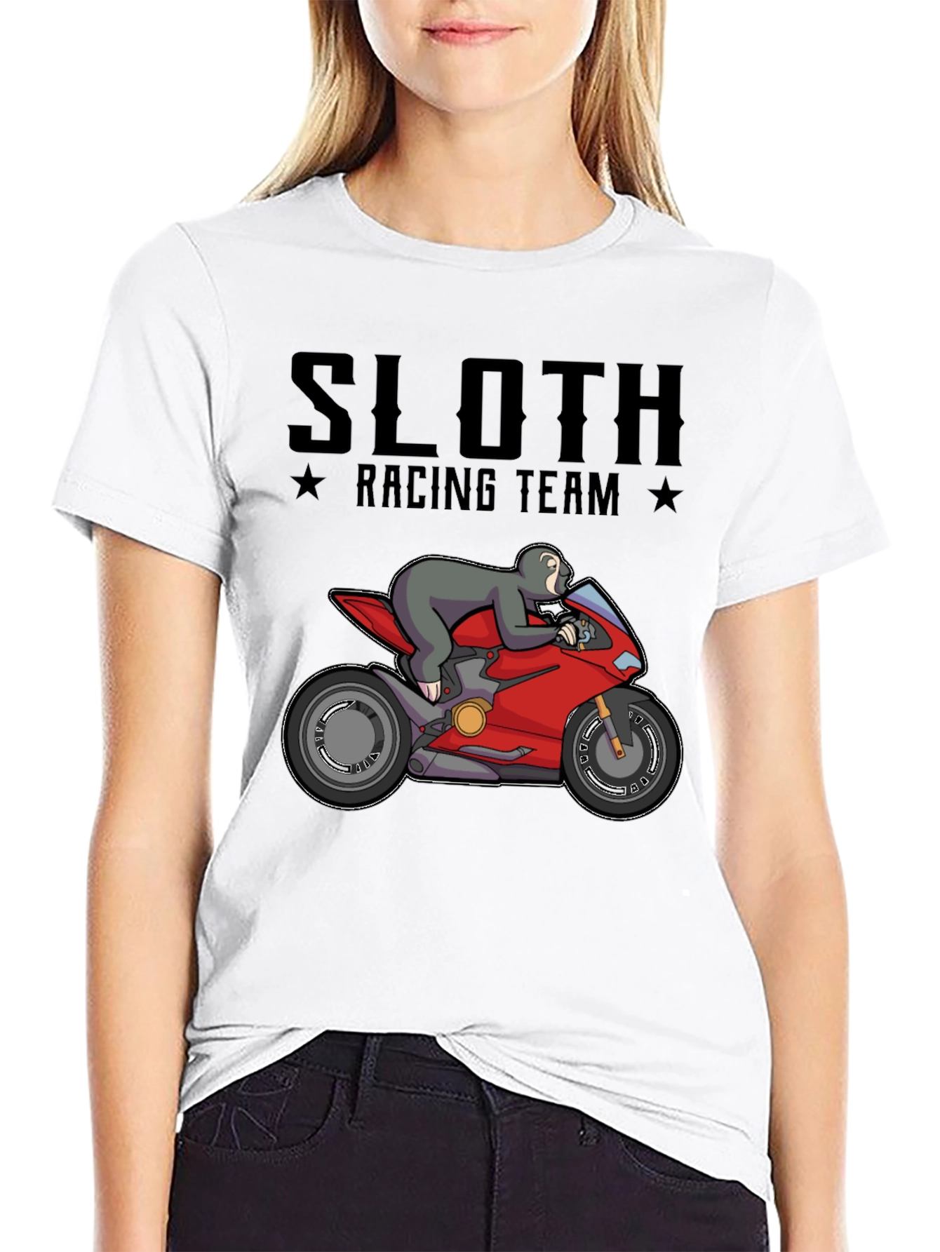Sloth Racing Team T-Shirt - Funny Motorbike Tee