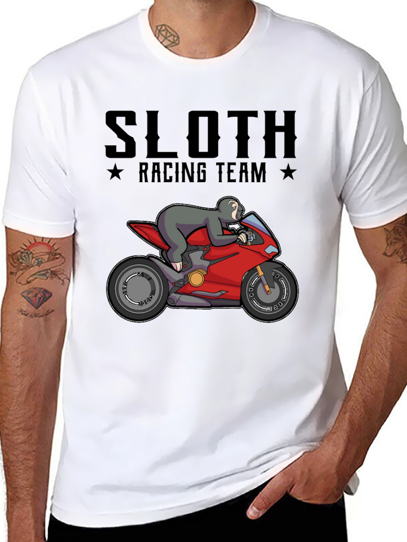 Sloth Racing Team T-Shirt - Funny Motorbike Tee