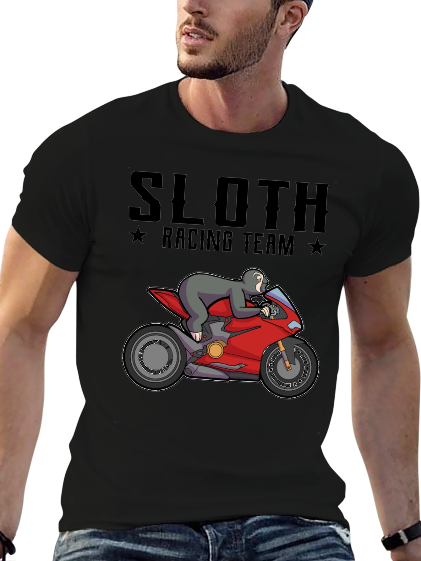 Sloth Racing Team T-Shirt - Funny Motorbike Tee