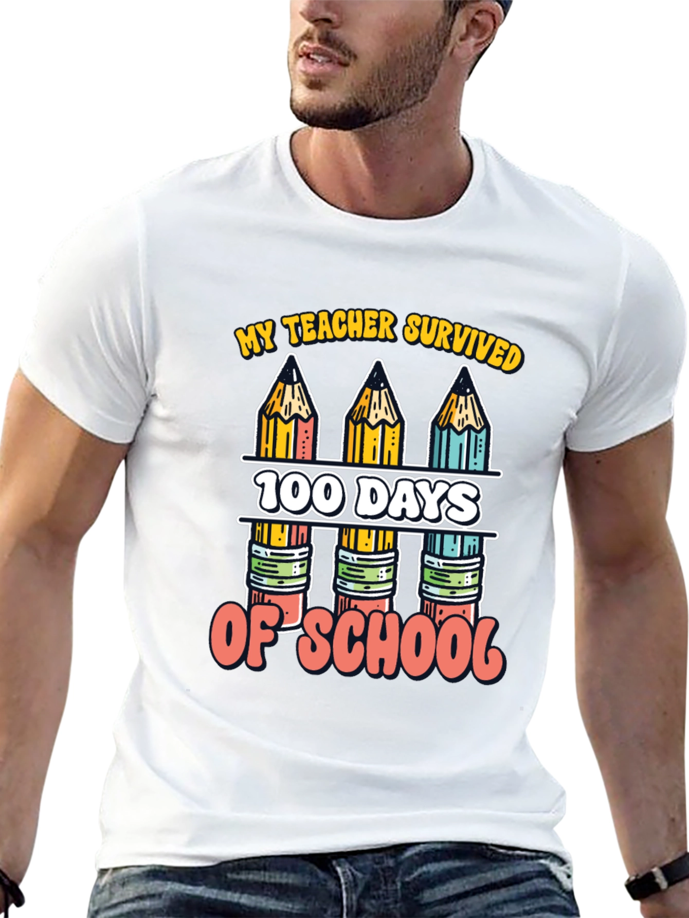 My Teacher Survived 100 Days of School T-Shirt