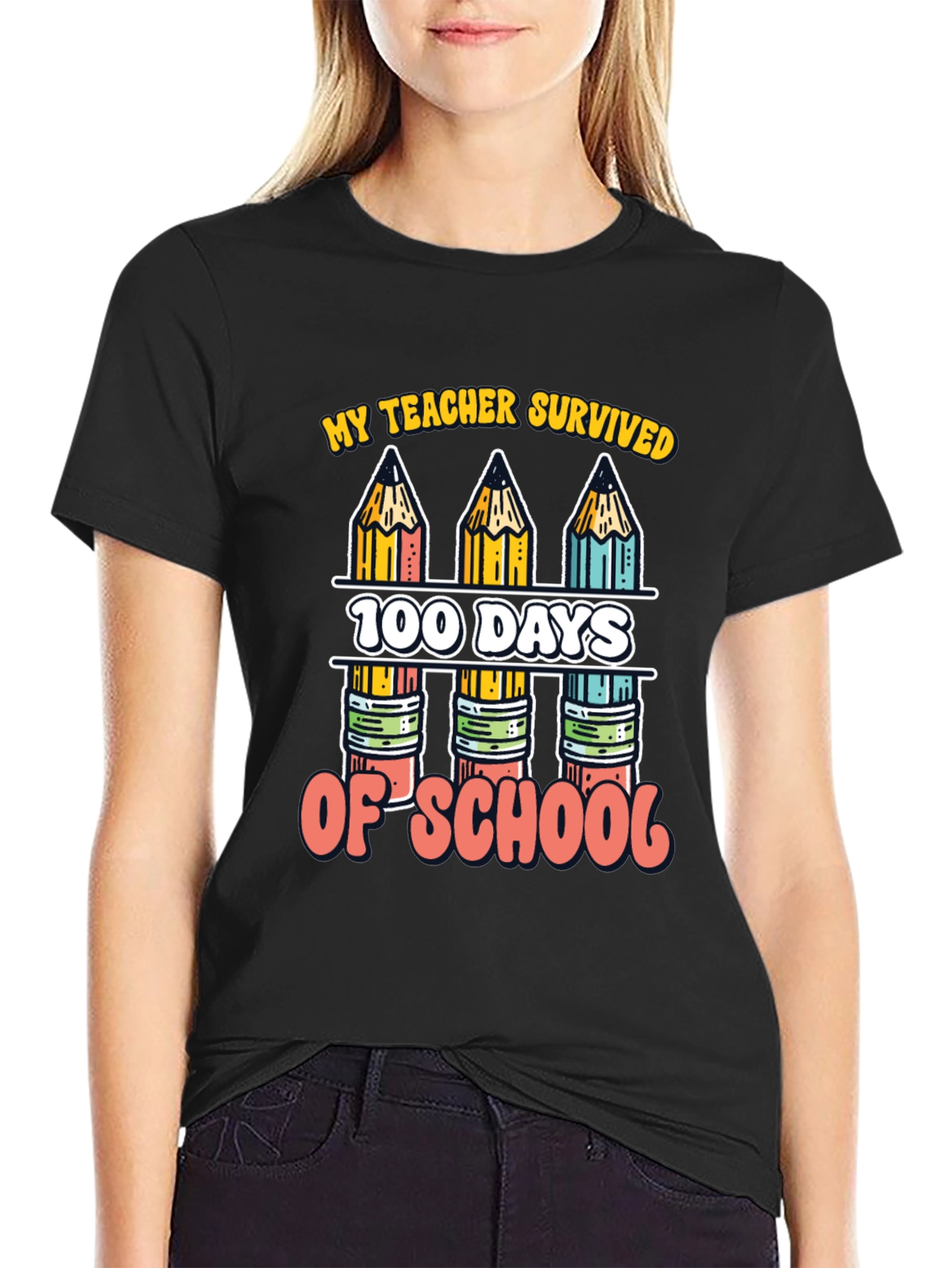 My Teacher Survived 100 Days of School T-Shirt