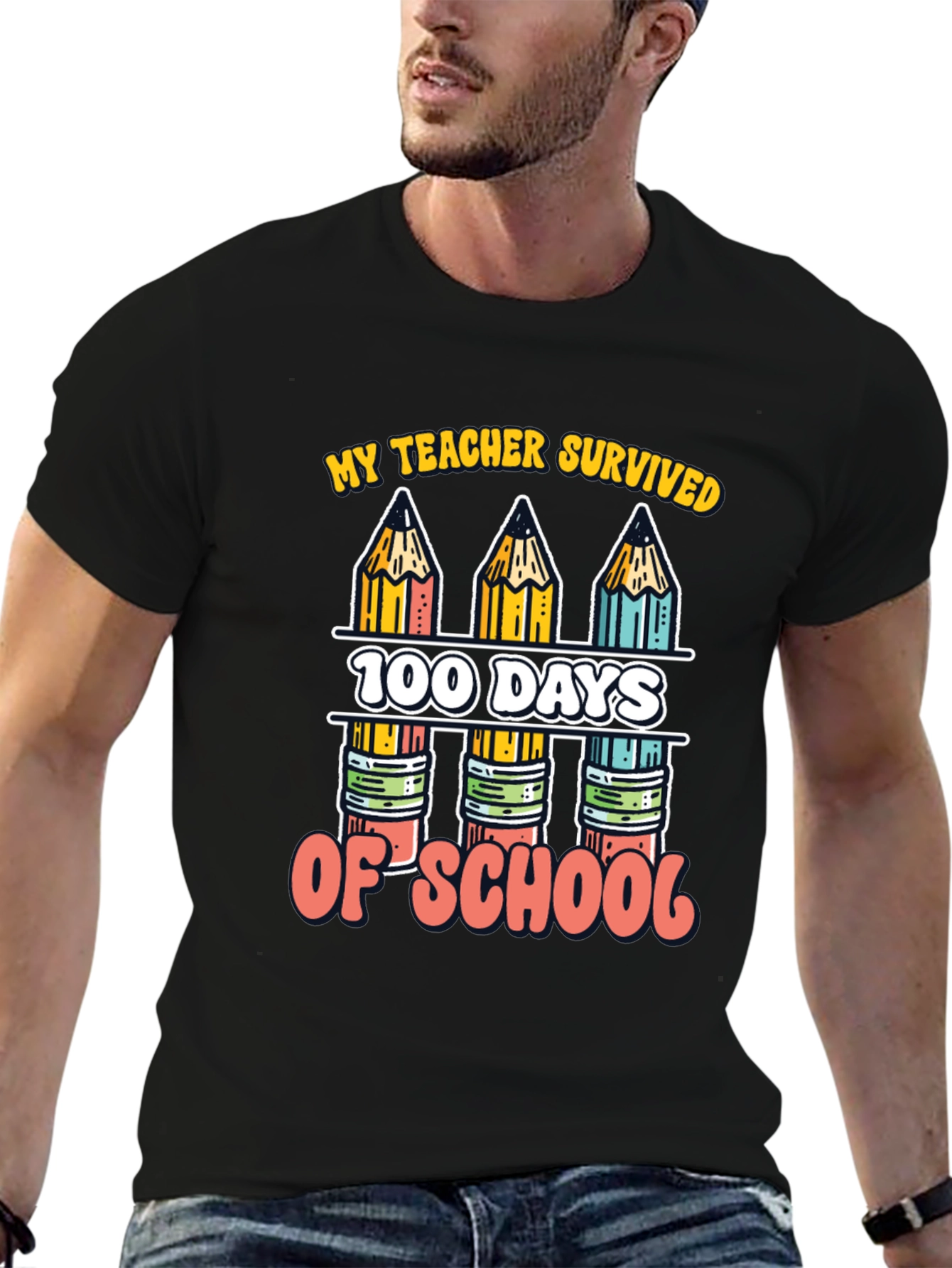 My Teacher Survived 100 Days of School T-Shirt