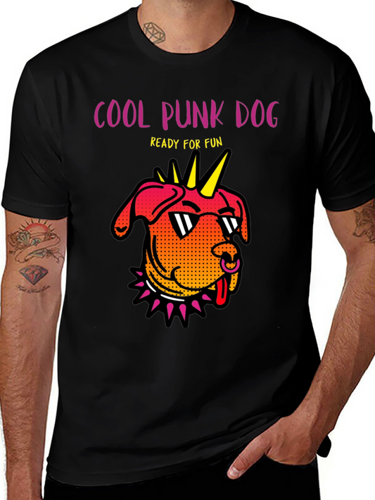 Cool Punk Dog Graphic Tee - Ready for Fun!
