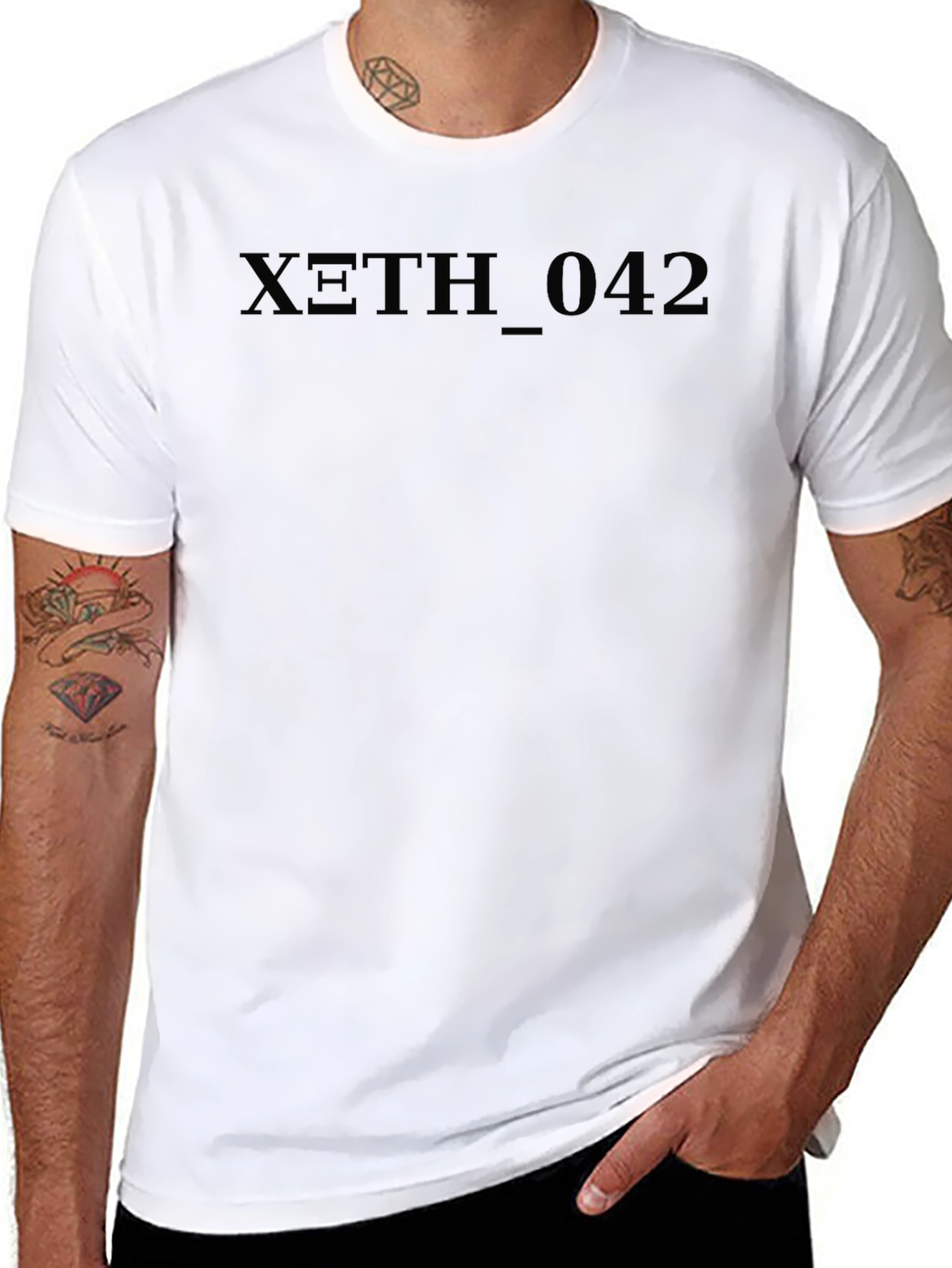 XETH_042 Black Graphic Tee - Stylish Comfort