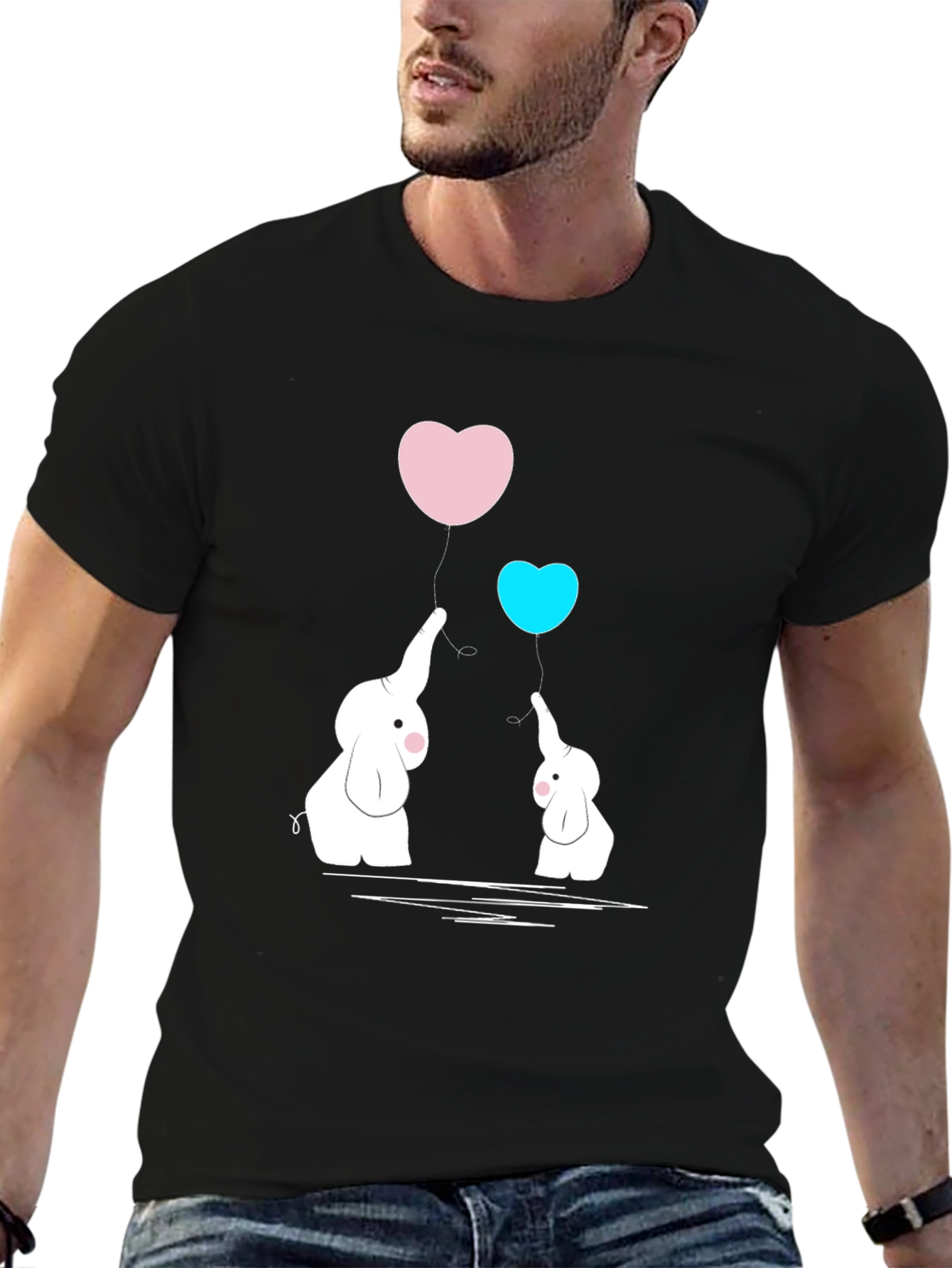 Elephant Heart Balloons Graphic Tee