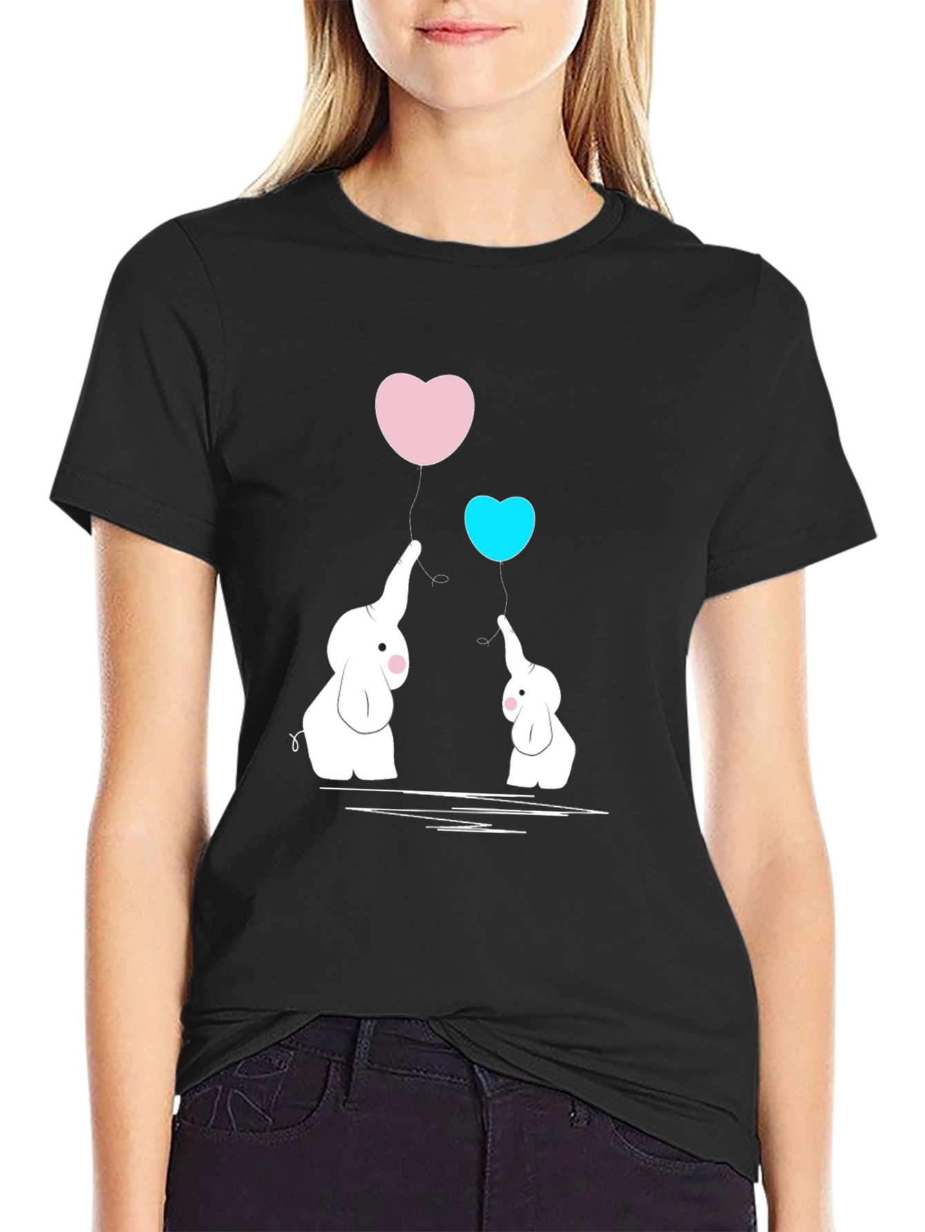 Elephant Heart Balloons Graphic Tee