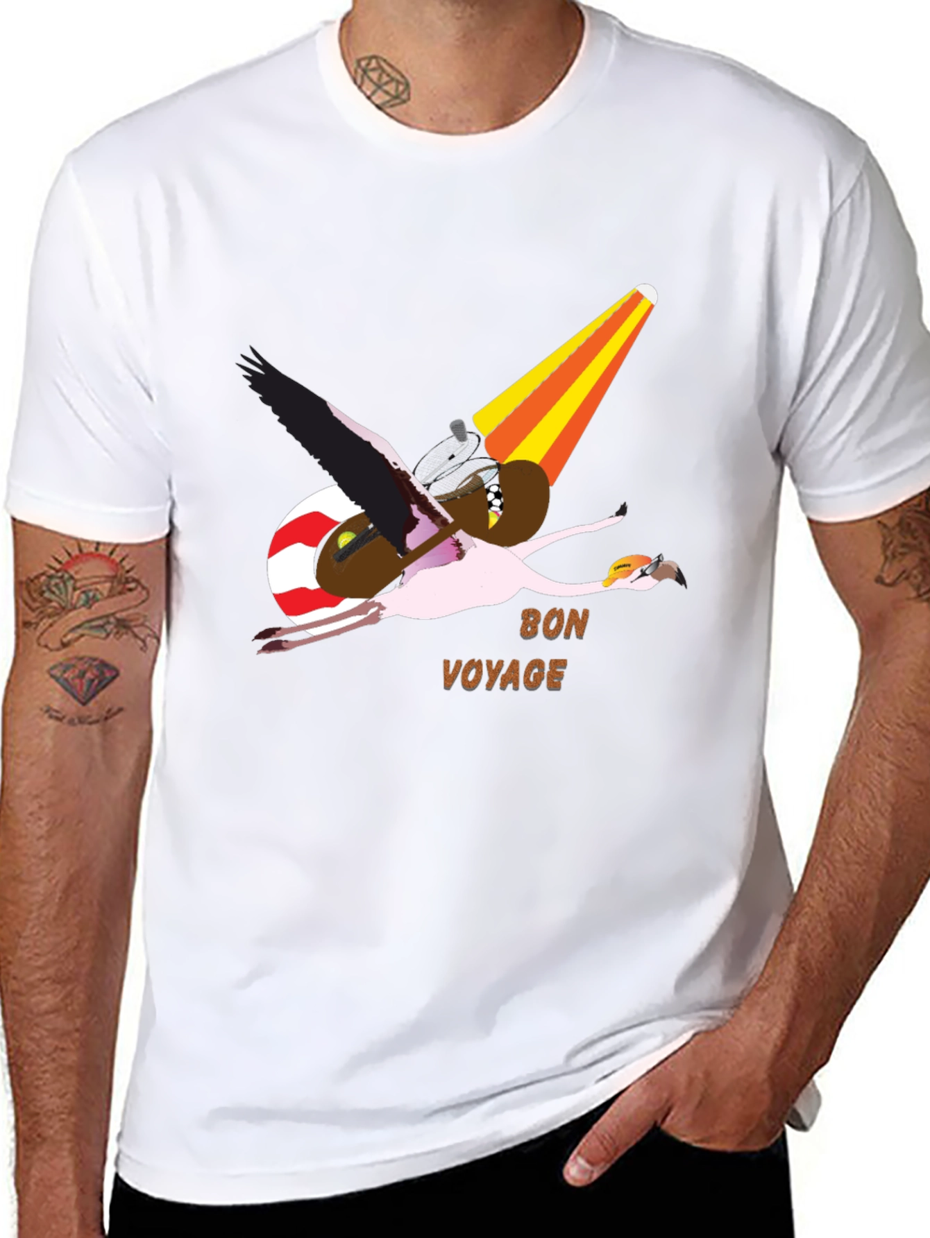 Flamingo Pilot Graphic Tee - Bon Voyage T-Shirt