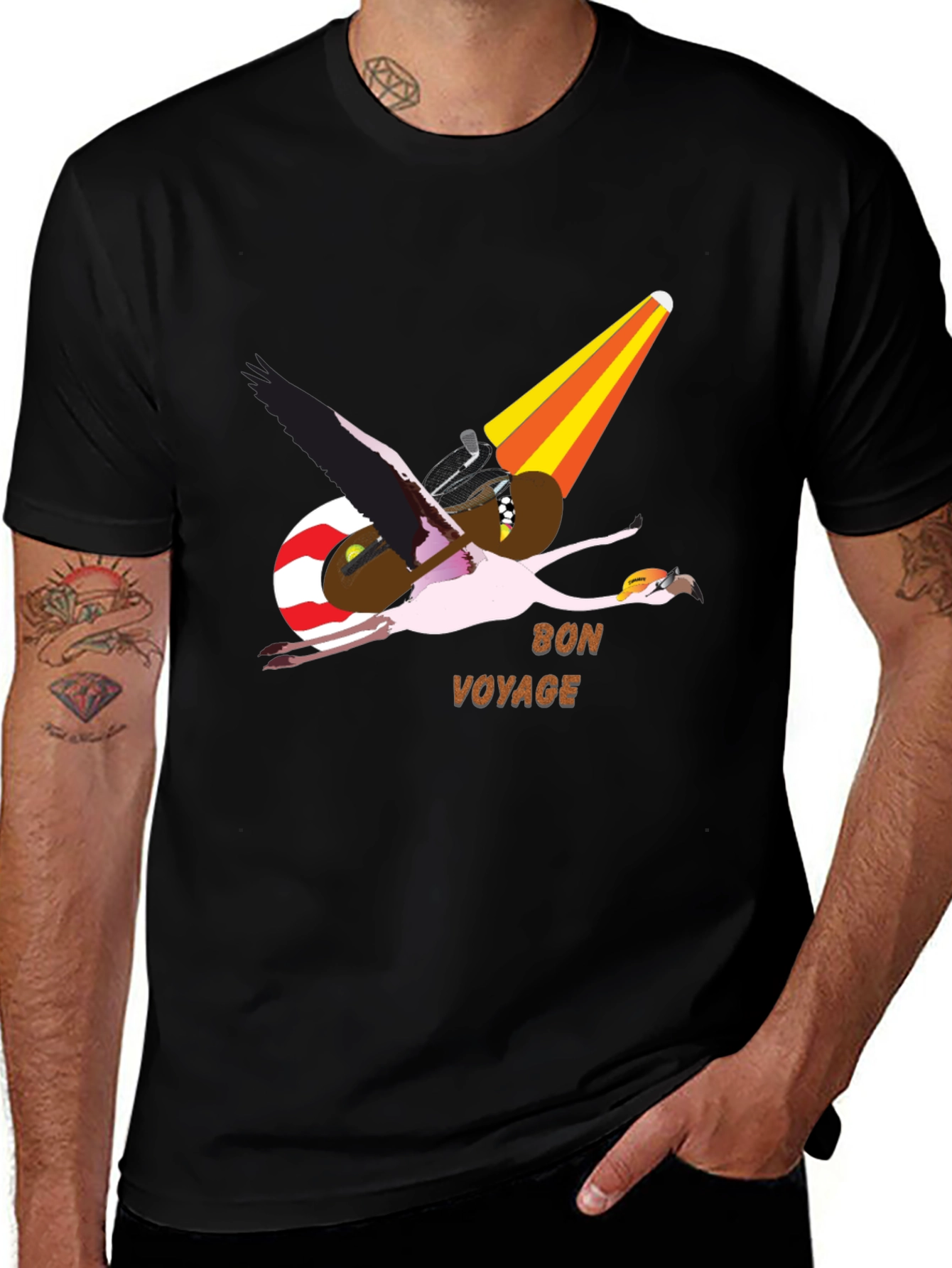 Flamingo Pilot Graphic Tee - Bon Voyage T-Shirt