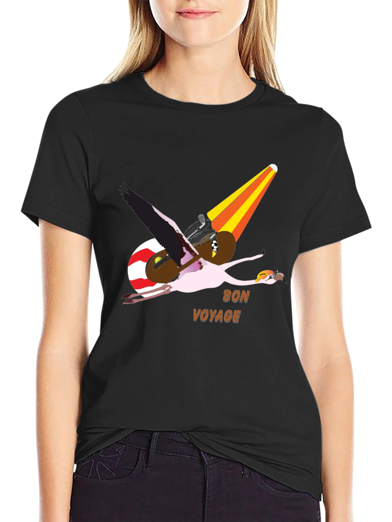 Flamingo Pilot Graphic Tee - Bon Voyage T-Shirt