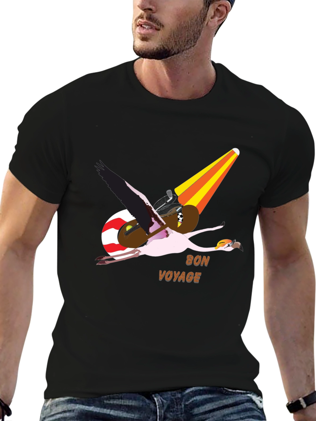 Flamingo Pilot Graphic Tee - Bon Voyage T-Shirt
