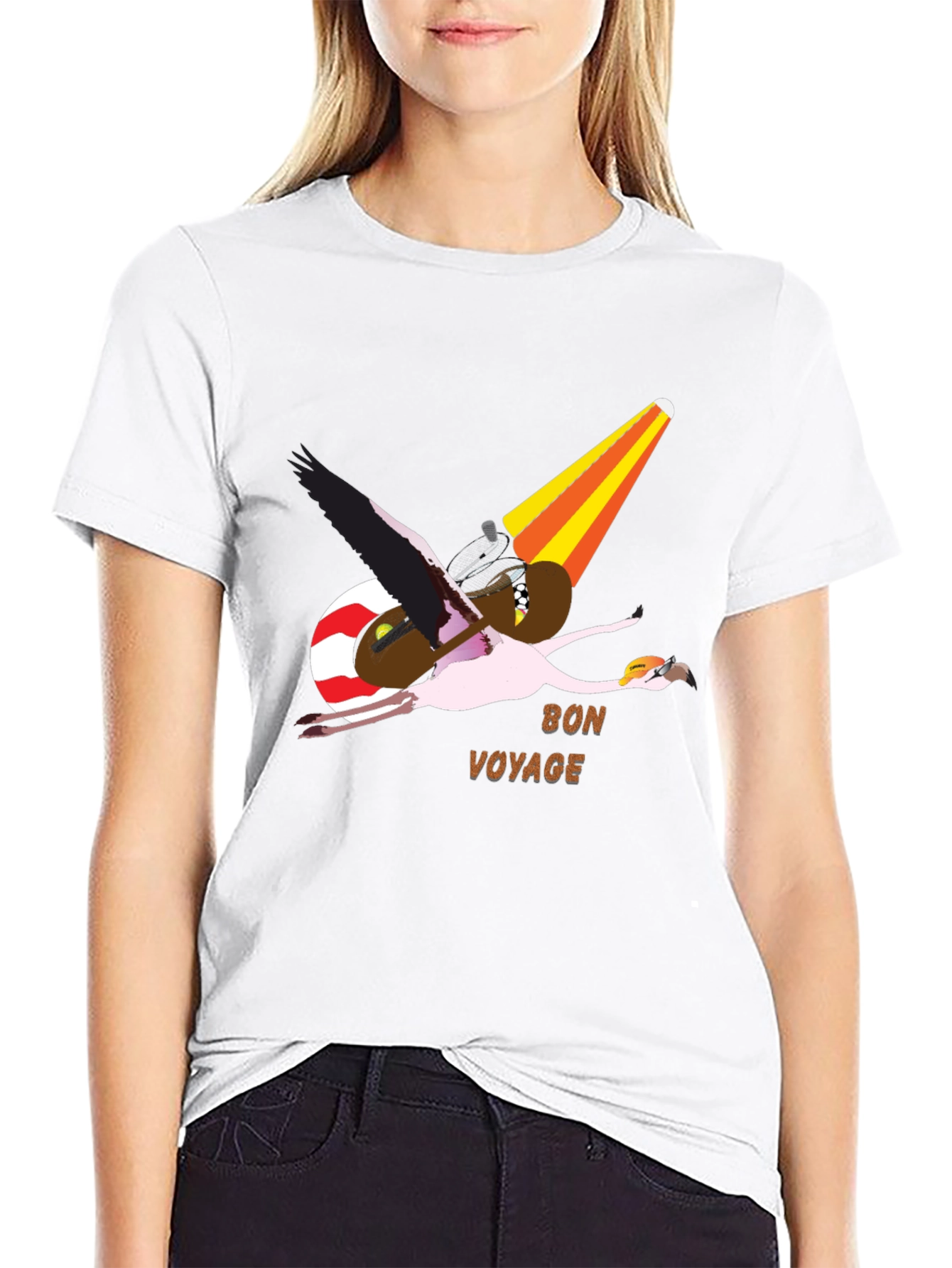 Flamingo Pilot Graphic Tee - Bon Voyage T-Shirt
