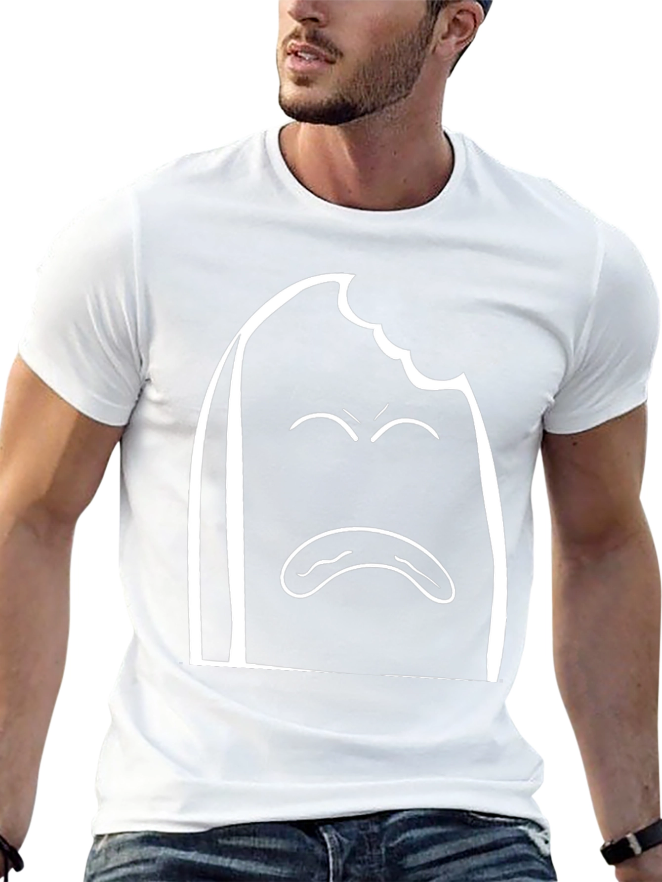 Bitten Bread Sad Face T-Shirt - Soft Cotton Tee