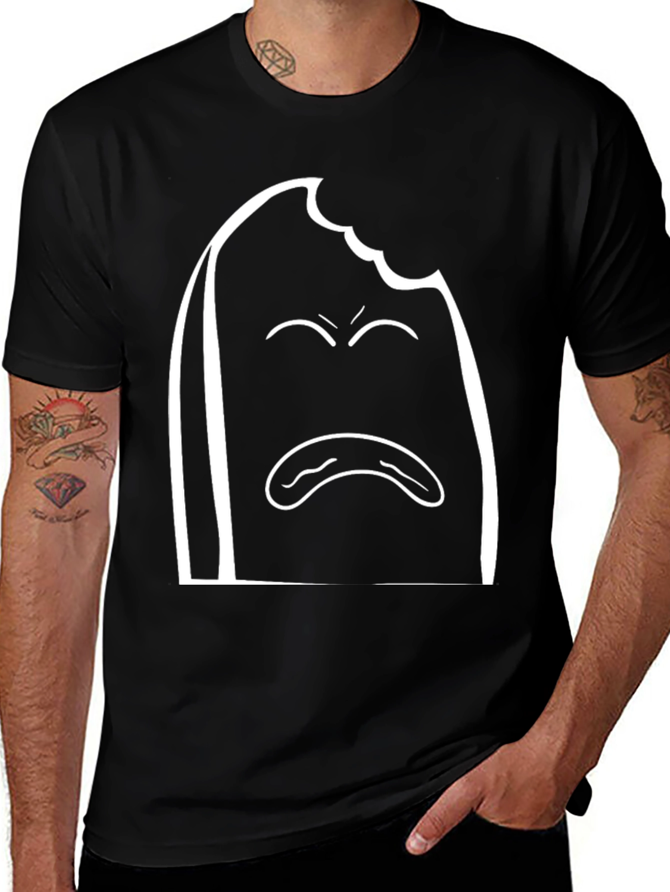 Bitten Bread Sad Face T-Shirt - Soft Cotton Tee