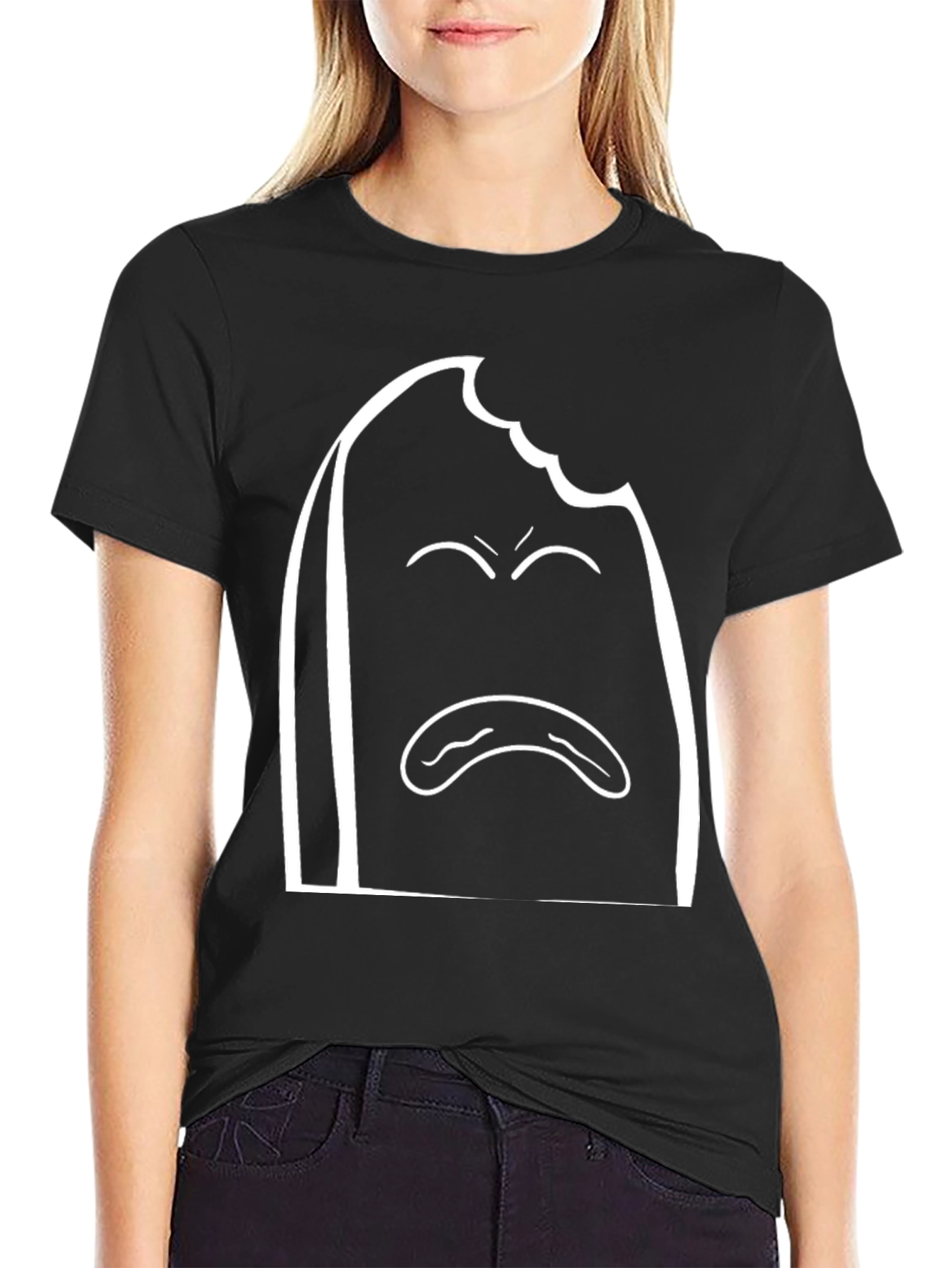 Bitten Bread Sad Face T-Shirt - Soft Cotton Tee