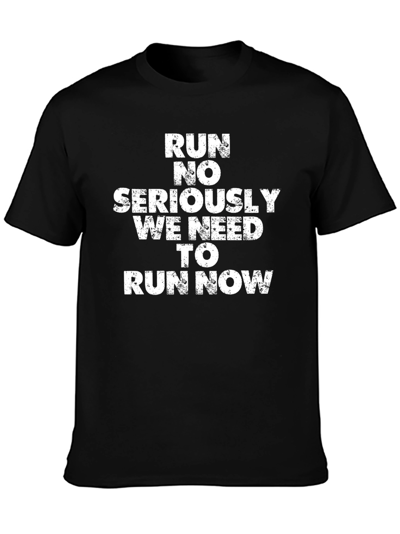 Run No Seriously Mens Black Graphic Tee