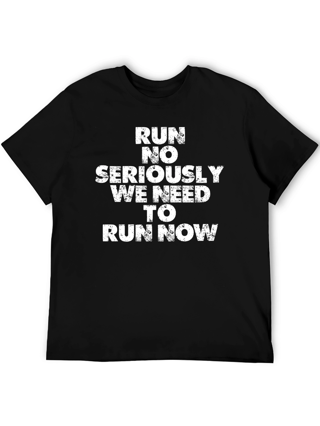 Run No Seriously Mens Black Graphic Tee