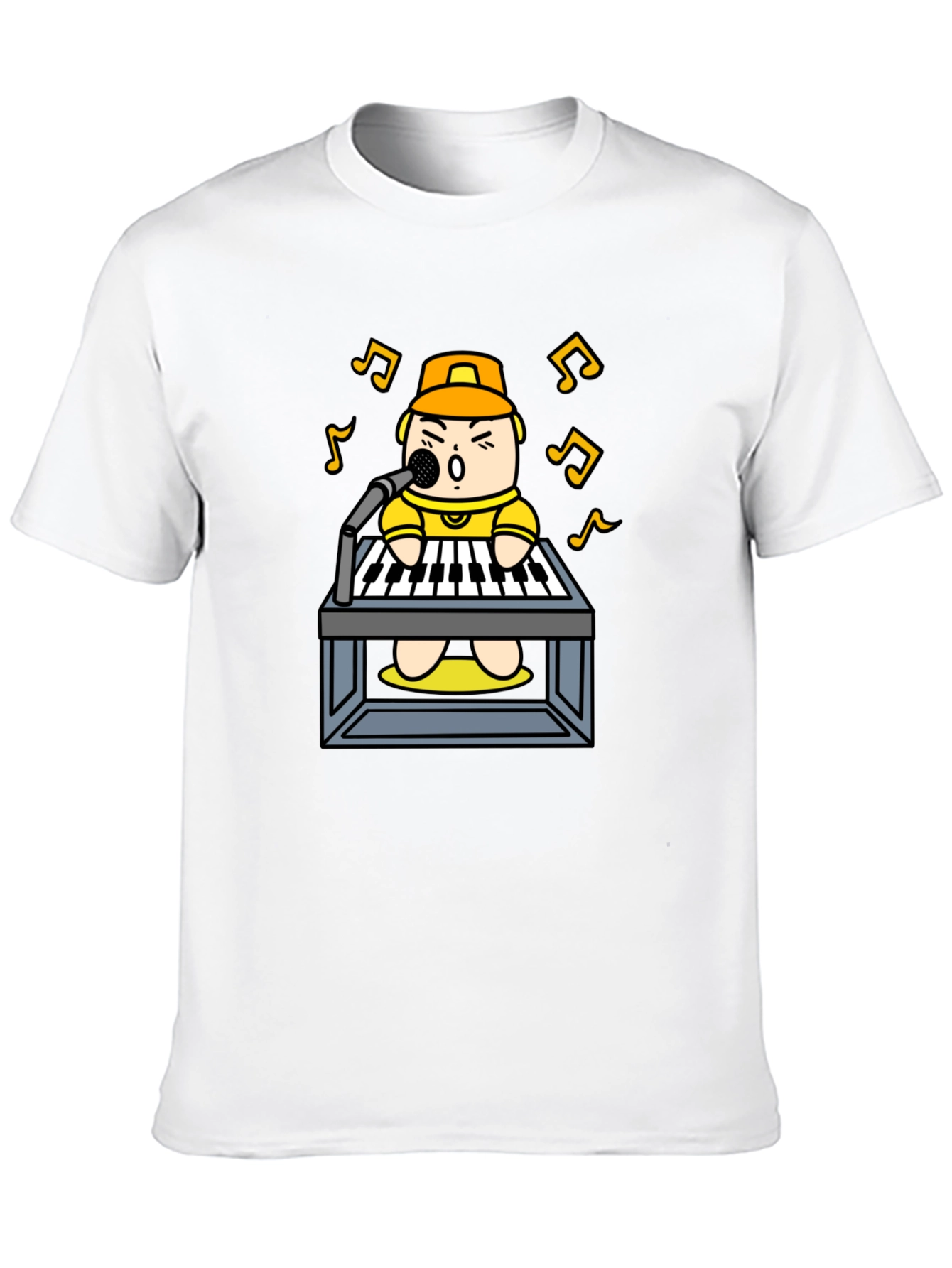 Cartoon Musician T-Shirt: Black Graphic Tee