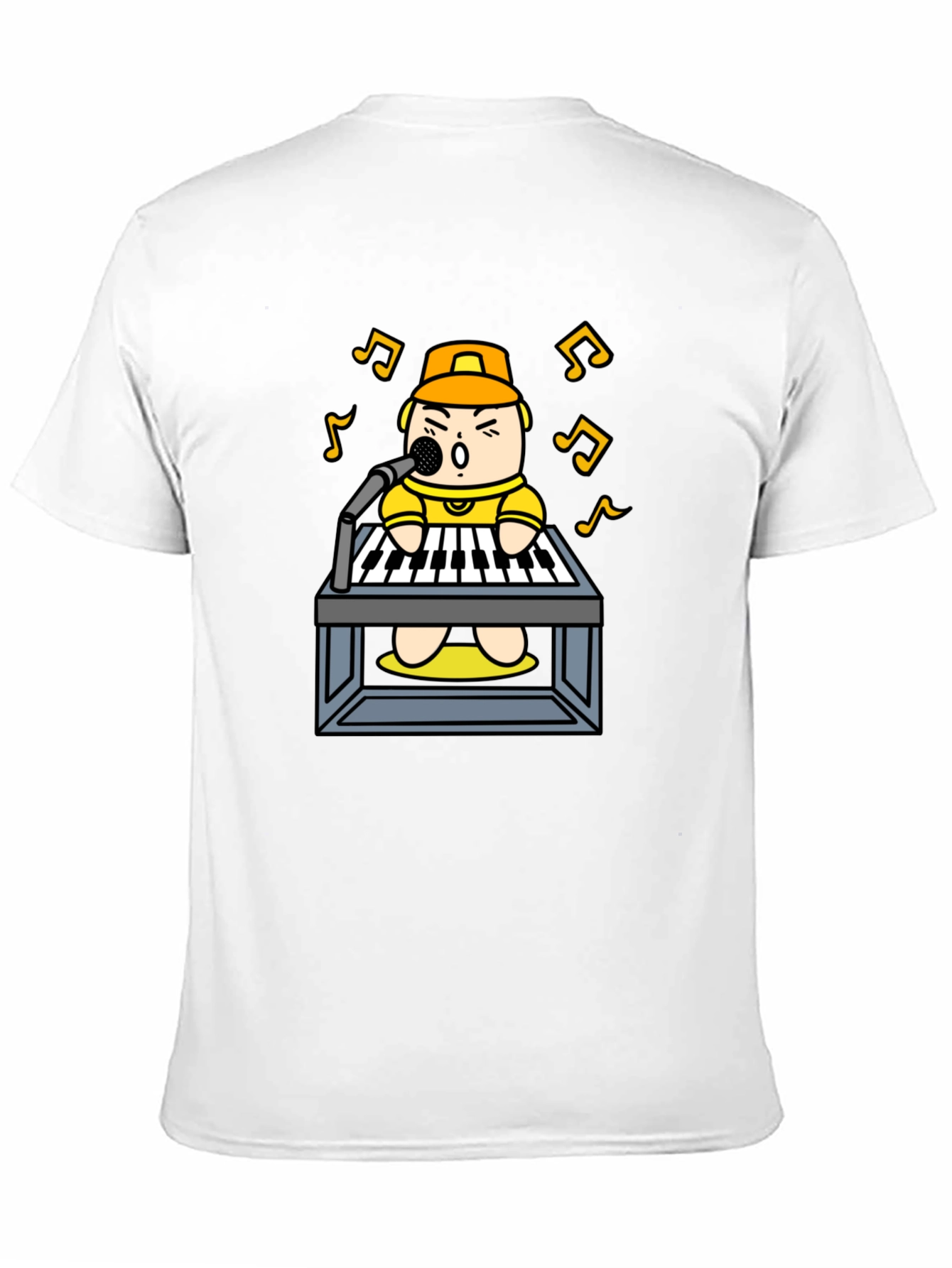 Cartoon Musician T-Shirt: Black Graphic Tee