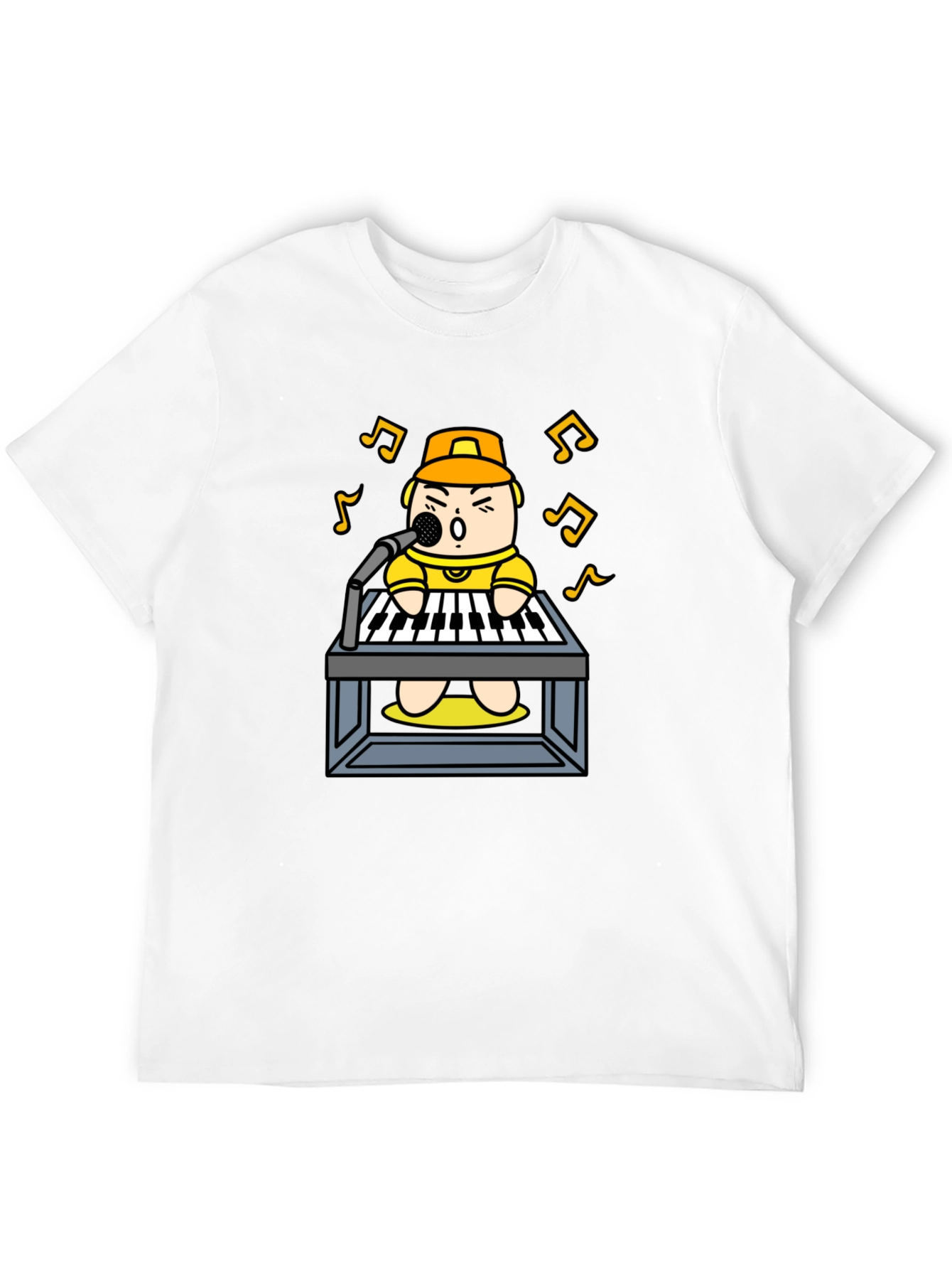 Cartoon Musician T-Shirt: Black Graphic Tee