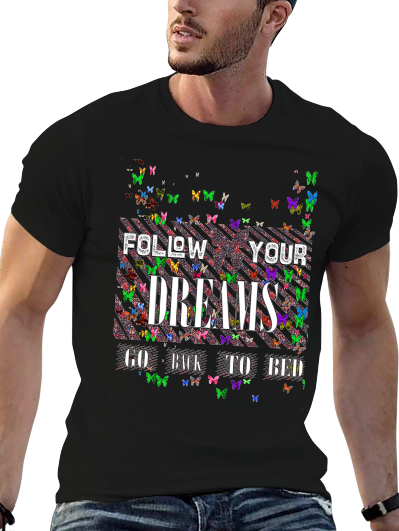 Butterfly Dreams T-Shirt - Black Novelty Tee